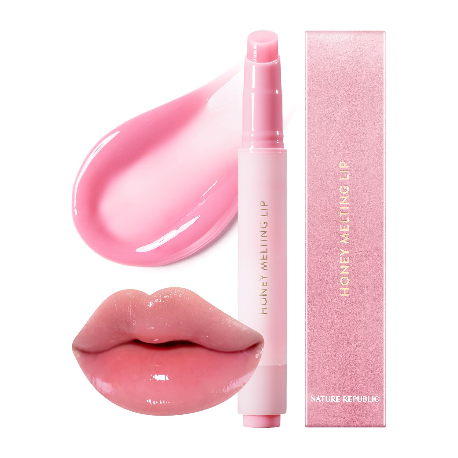 Nature Republic HONEY MELTING LIP TLUMPING (11 PINK) SOFT LIP STICK Tint & TLump Hydrating Gloss, Moisturizing balms, Volumizing formula & Sheer tint, Glowy Finish, korean make up