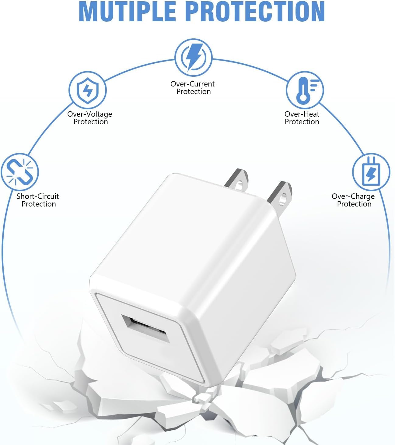 iPhone Charger,2Pack 6FT USB Wall Charger Fast Charging USB Cable Charging Cube Travel TLug Block with 6Foot Fast Cuble Lightning Cable Cord for iPhone 14 13 12 11 Pro Max XS XR X 8 7 SE2022 iPad