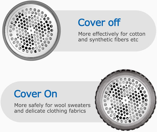 BEAUTURAL Fabric Shaver and Lint Remover, Sweater Defuzzer with 2-Speeds, 2 ReTLaceable Stainless Steel Blades, Battery Operated, Remove Clothes Fuzz, Lint Balls, Pills, Bobbles Gray