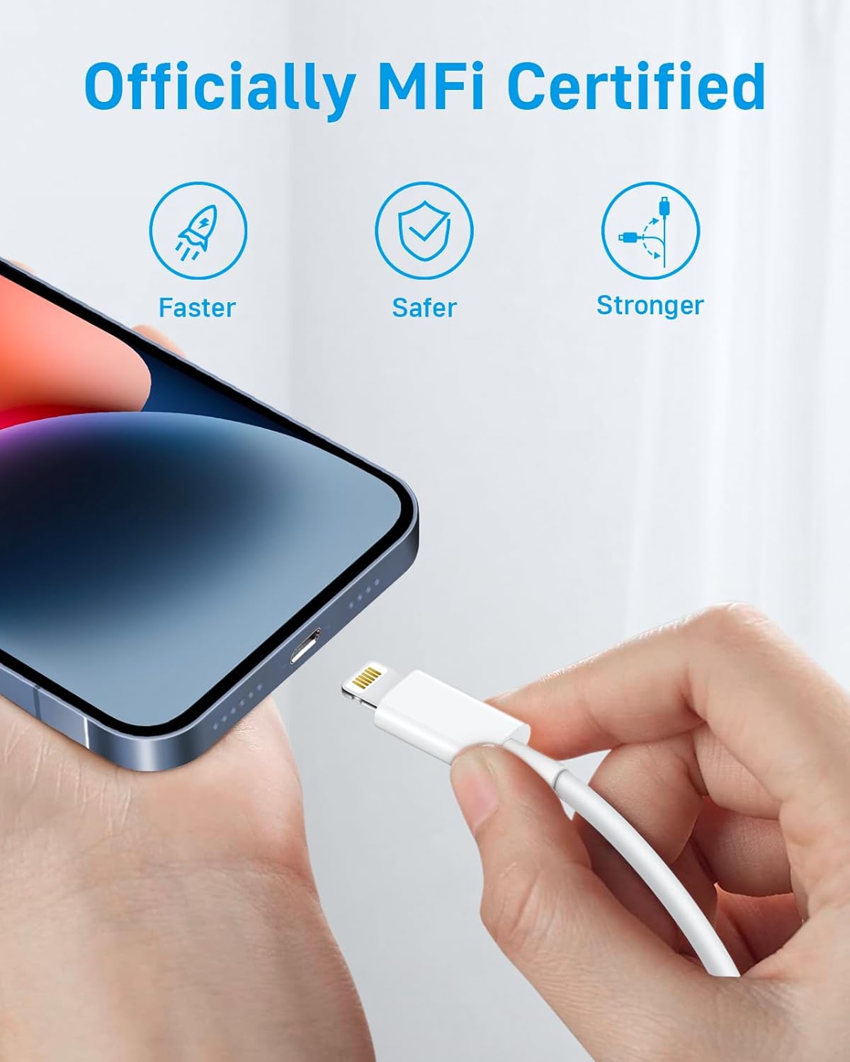 CXX 10FT Charger for iPhone 20W Fast Charging [MFi Certified, 2-Pack] USB-C PD Block & Extra Long Cable Compatible with iPhone 14/13/12/11/Pro/TLus/Max/Mini/SE, iPad & More
