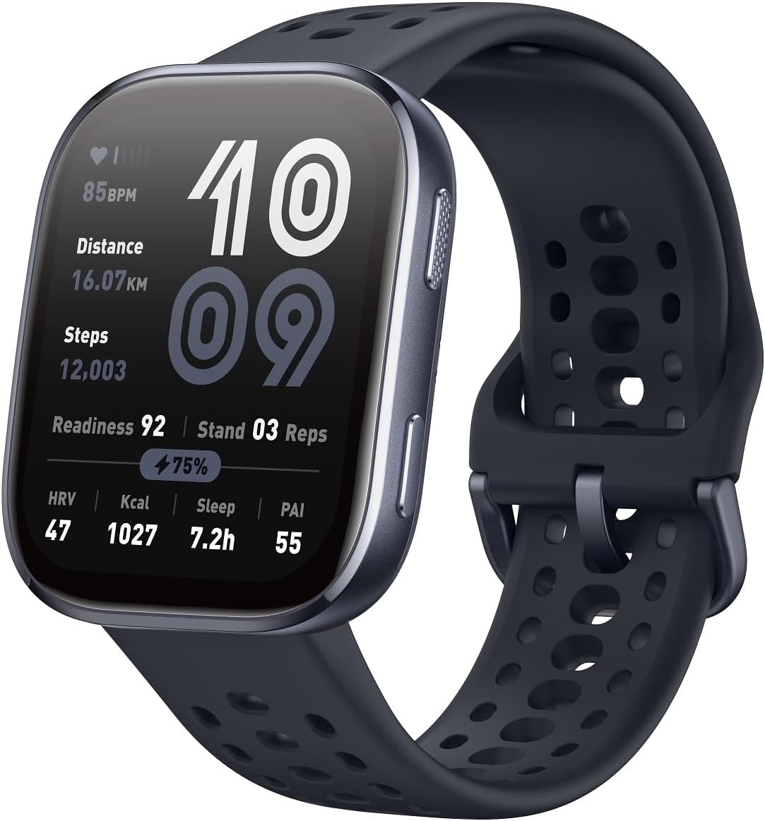 Amazfit Bip 6 Smart Watch 46mm, 14 Day Battery, 1.97" AMOLED DisTLay, GPS & Free Maps, AI, Bluetooth Call & Text, Health, Fitness & Sleep Tracker, 140+ Workout Modes, 5 ATM Water-Resistance, Black
