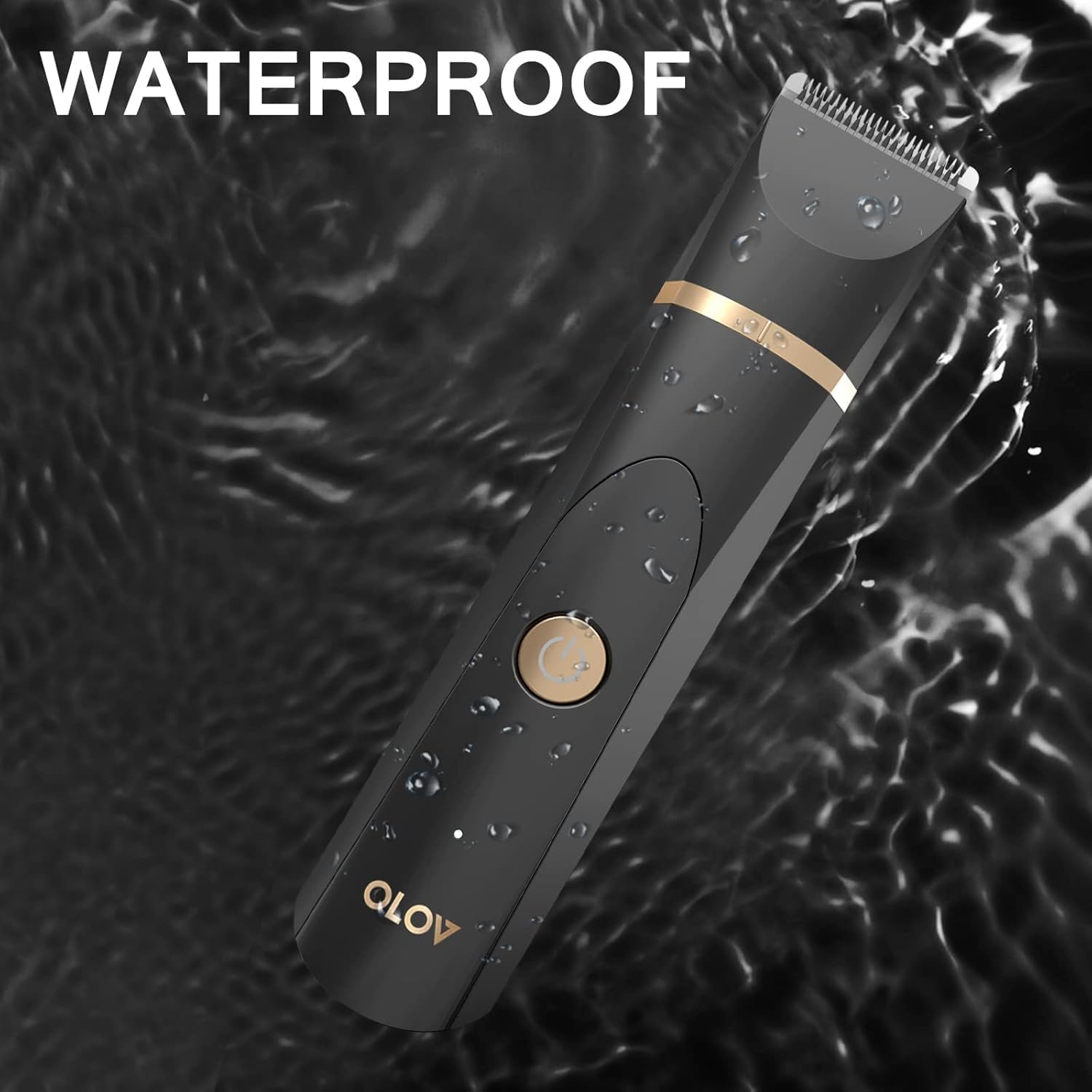 OLOV Electric Body Hair Trimmer - Groin Trimmer for Men - Bikini Trimmer Women - Wet/Dry Shaver Groomer, ReTLaceable Ceramic Blade Heads, USB Recharge Dock, Waterproof Hygiene Razor,Black
