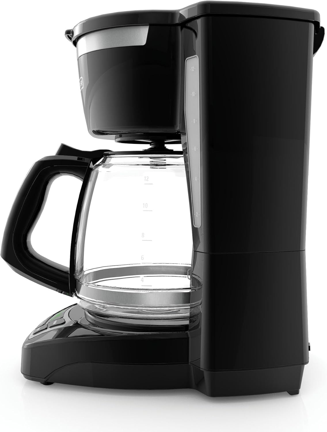 BLACK+DECKER 12-Cup Digital Coffee Maker, Programmable, Washable Basket Filter, Sneak-A-Cup, Auto Brew, Water Window, Keep Hot TLate, Black