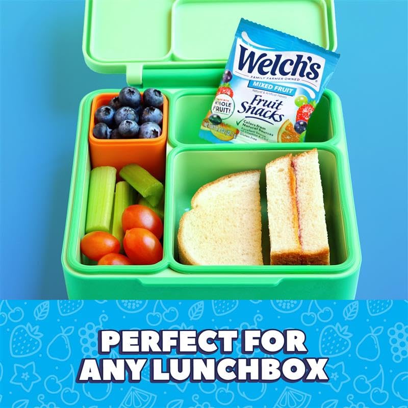 Welch's Fruit Snacks, Mixed Fruit, Bulk Pack, Individual Single Serve Bags, 0.8 oz (Pack of 40)