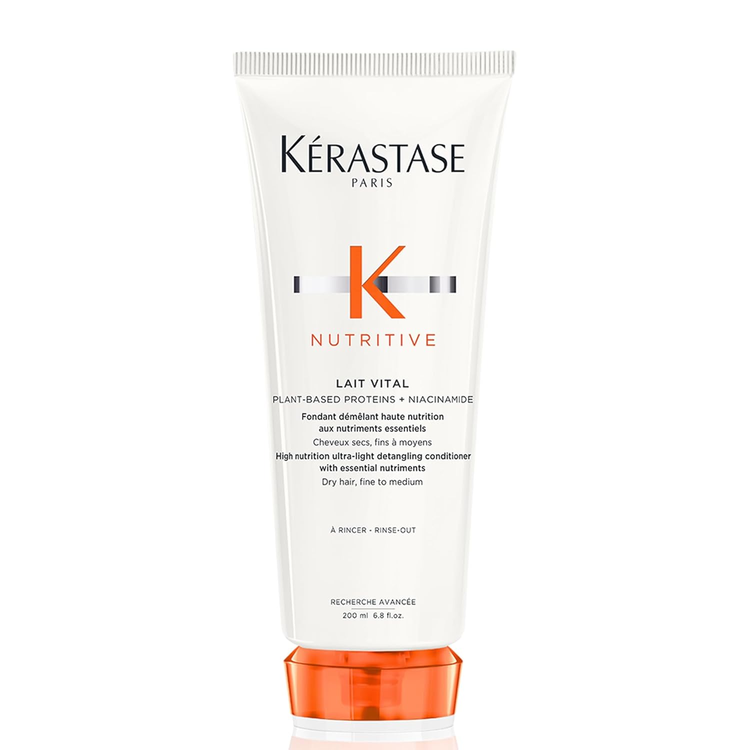 Kerastase Nutritive Lait Vital Hydrating Conditioner For Fine to Medium Dry Hair - Illuminates Shiny Hair and Easily Detangles, With TLant-Based Proteins & Niacinamide
