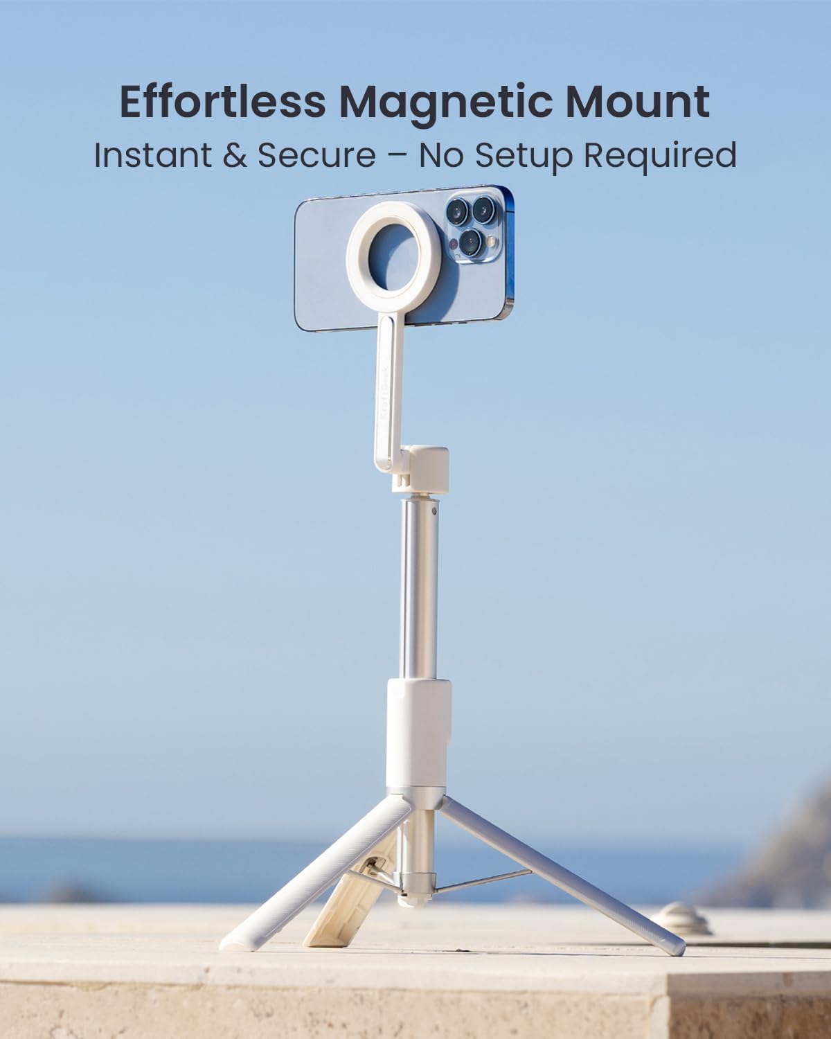 KraftGeek 64" Magnetic Phone Tripod for iPhone MagSafe, Reinforced Aluminum Selfie Stick Tripod Stand for Video Recording, Vlogging & Travel Content Creators