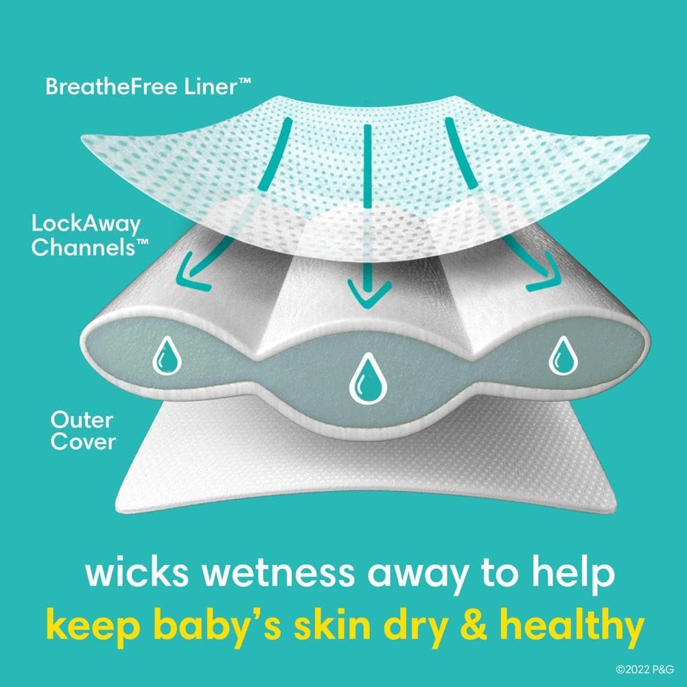 Pampers Swaddlers Diapers, Size 1 (8-14 lbs), 198 Count, Absorbent, Keeps Baby Dry and Comfortable, Skin Safe Disposable Baby Diaper (Packaging May Vary)