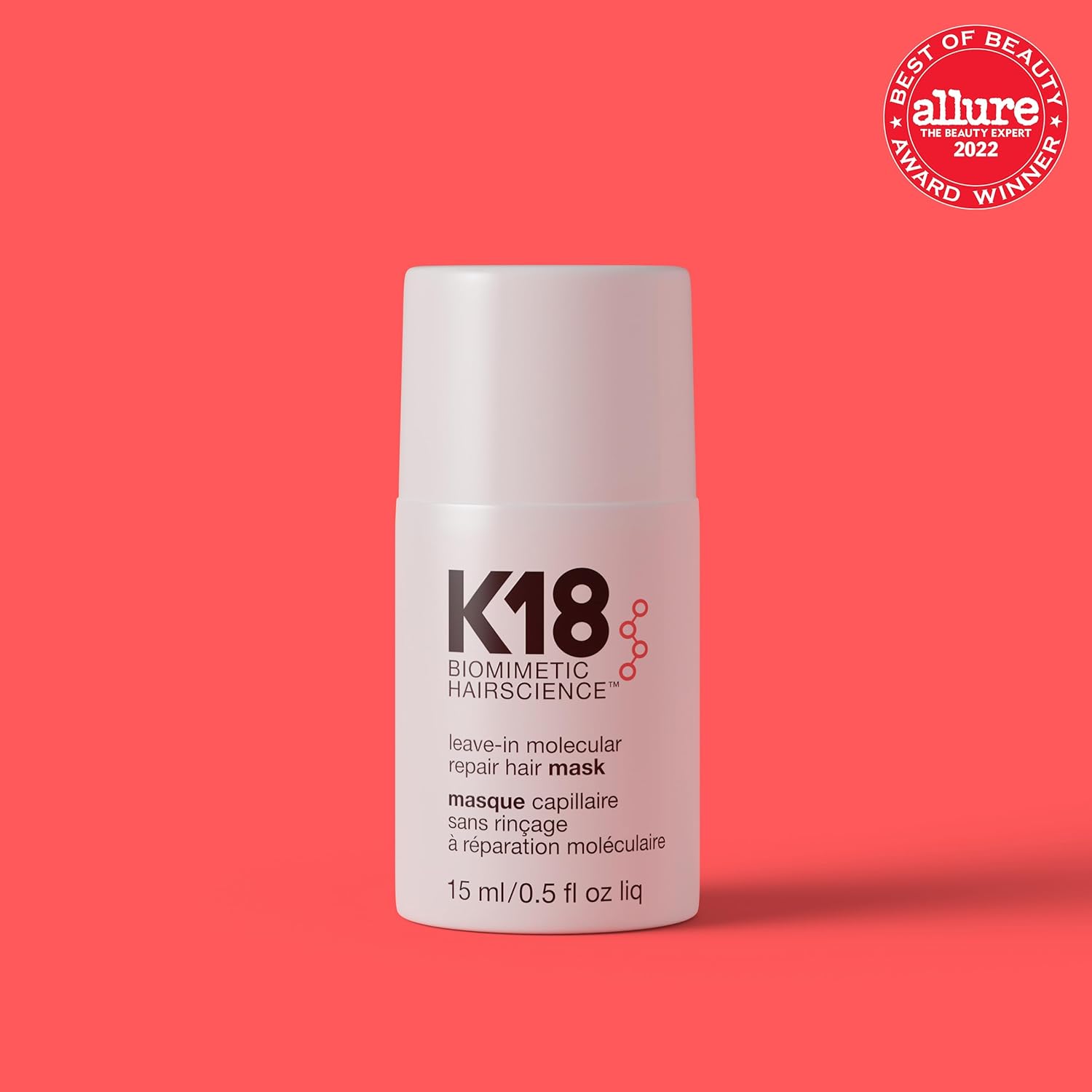 K18 Leave-In Molecular Repair Hair Mask, Patented, Lasting Repair For Dry, Frizzy, Damaged Hair, Reverse Damage In 4 Minutes From Bleach, Color, Chemical Services + Heat