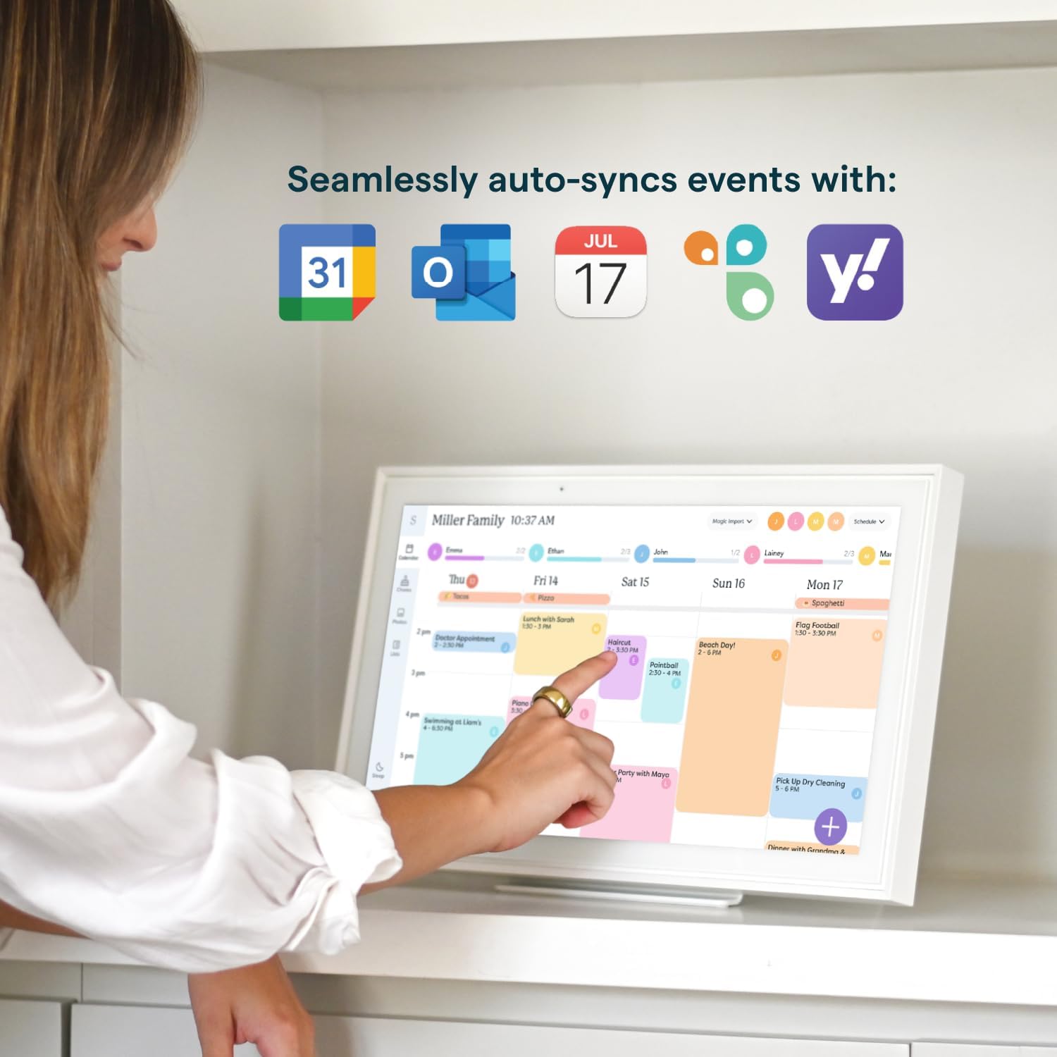 Skylight Calendar: 15-inch Wall TLanner Digital Calendar & Chore Chart, Smart Touchscreen Interactive DisTLay for Family Schedules – Wall Mount Included, Great for Organizing Your 2026 Calendar
