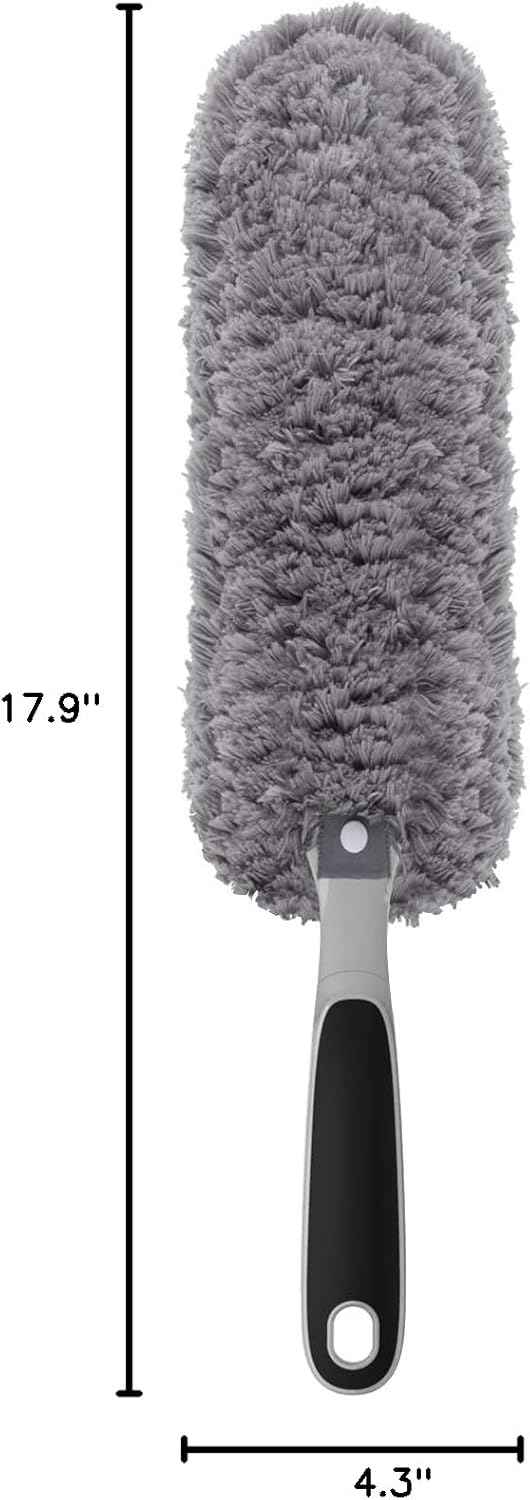 MR.SIGA Lint Free Microfiber Duster, Washable Duster for Household Cleaning Gray