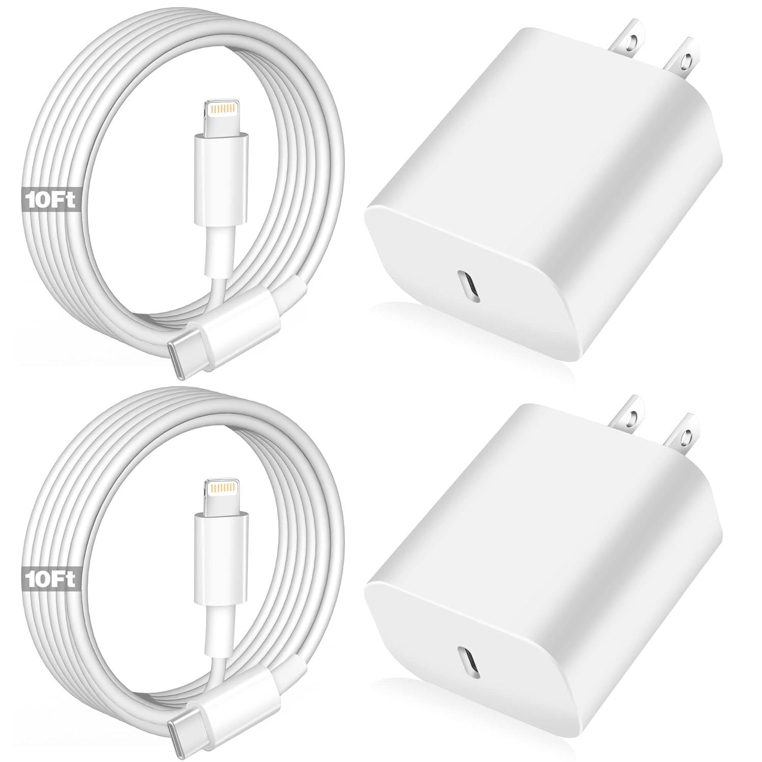 iPhone Fast Charger,ApTLe Charger Super Quick iPhone Charger Fast Charging,2Pack 10FT Long Type-C to Lightning Cable Cord USB C Wall Charger Block Adapter for iPhone 14 13 12 11/13Pro Max/12Mini/XS/XR