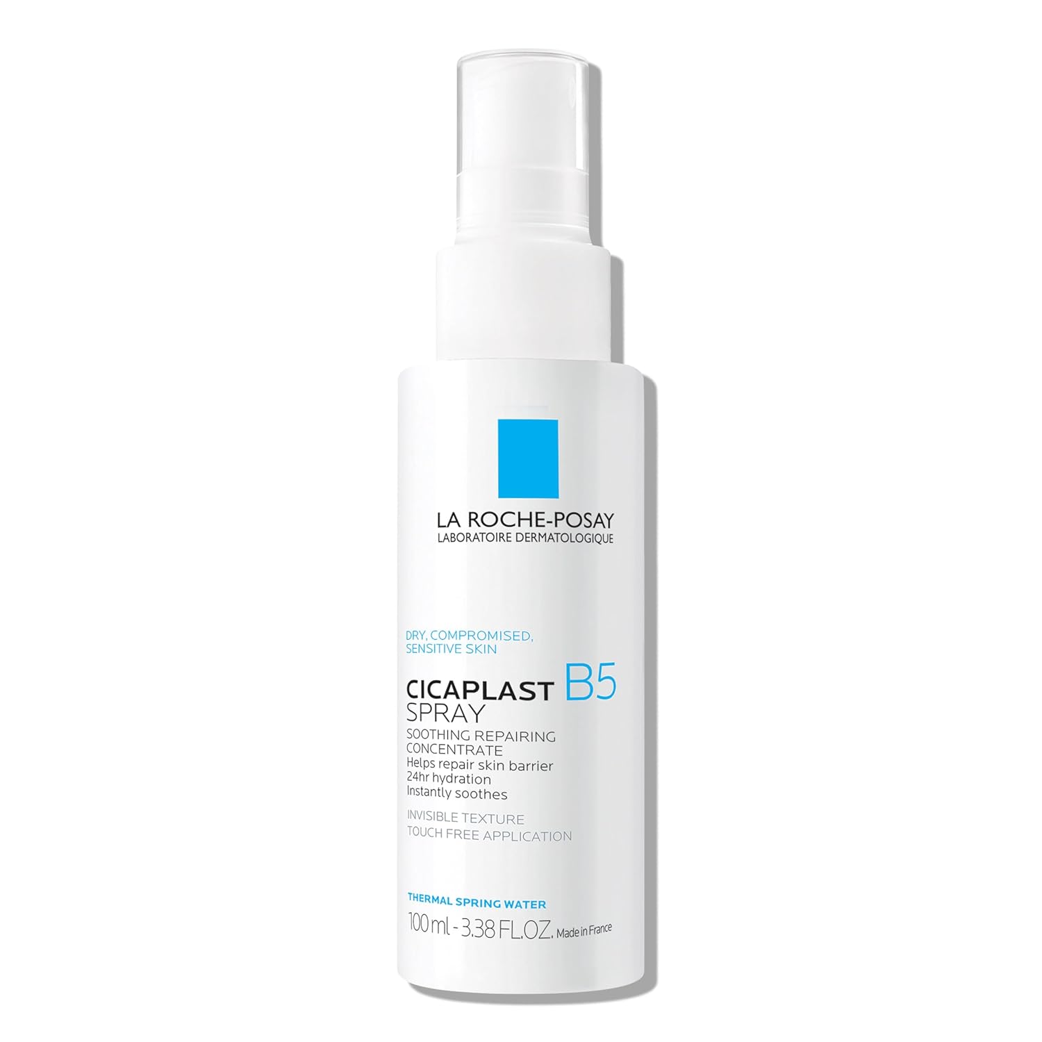 La Roche-Posay CicaTLast B5 Spray With Vitamin B5 Panthenol & Madecassoside, Hydrating Face Mist For Skin Barrier Repair, Soothing Touch-Free Face & Body Spray, Sensitive Skin & Dermatologist Tested