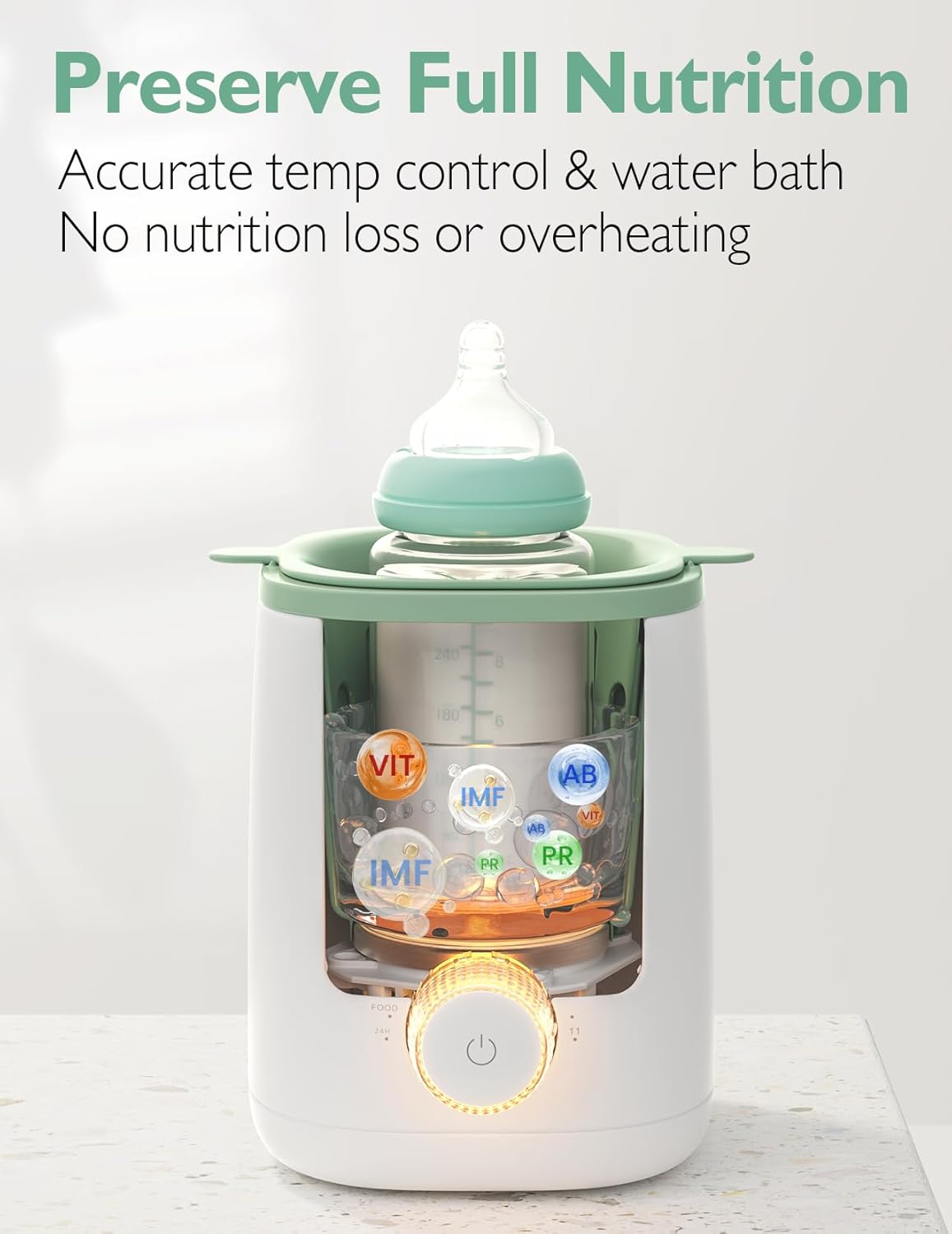 Momcozy Baby Bottle Warmer for Breast Milk Formula Food, Fullest Nutrients Preserved, Fast Heat, Night Light for Nighttime Breastfeeding, One-Touch Easy Use, Newborn Essentials SupTLies Gift for Mom