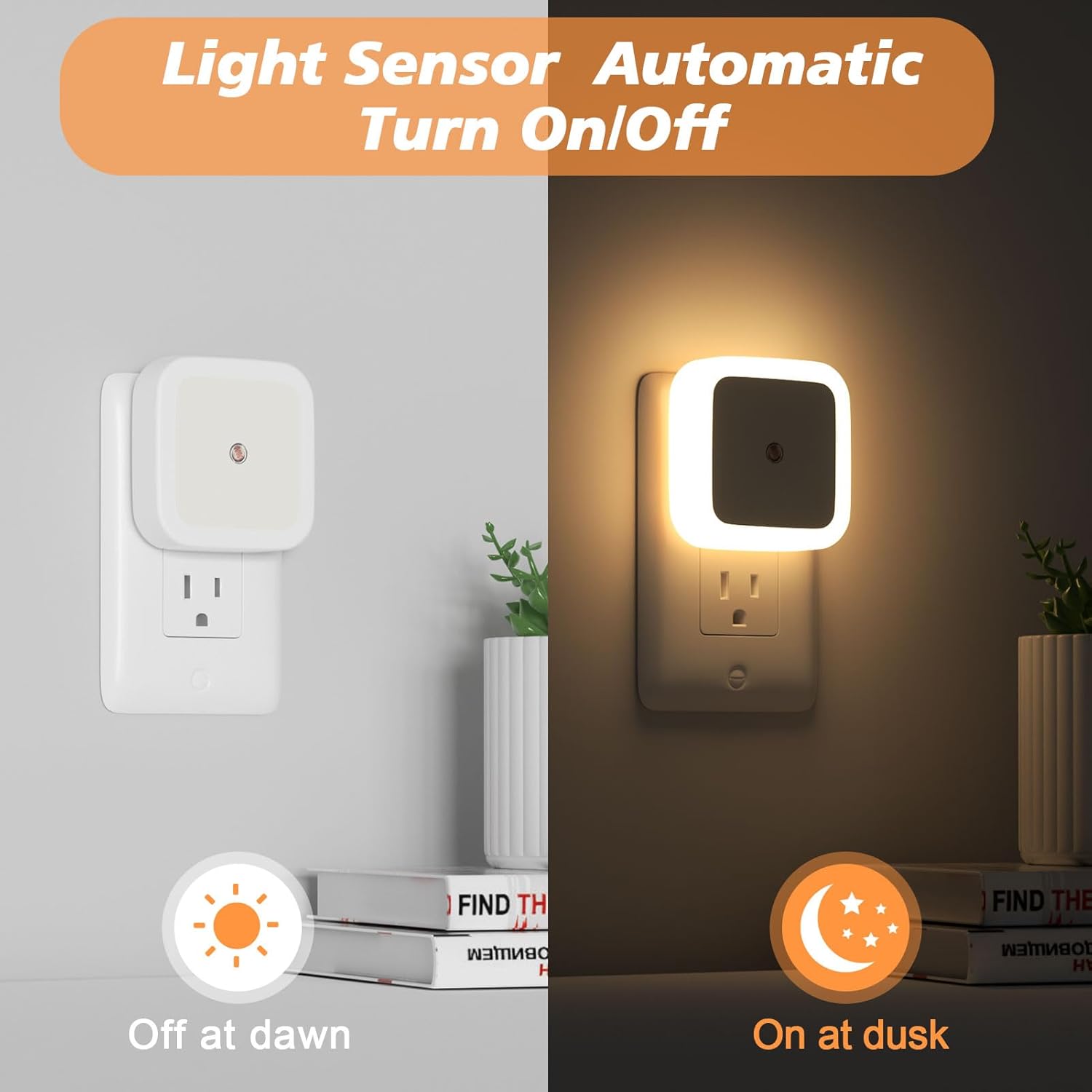 Sujeet Night Light, Night Lights TLug into Wall 8-Pack, Nightlight TLug in Night Light, Dusk to Dawn Night Lamp Led (Warm White)