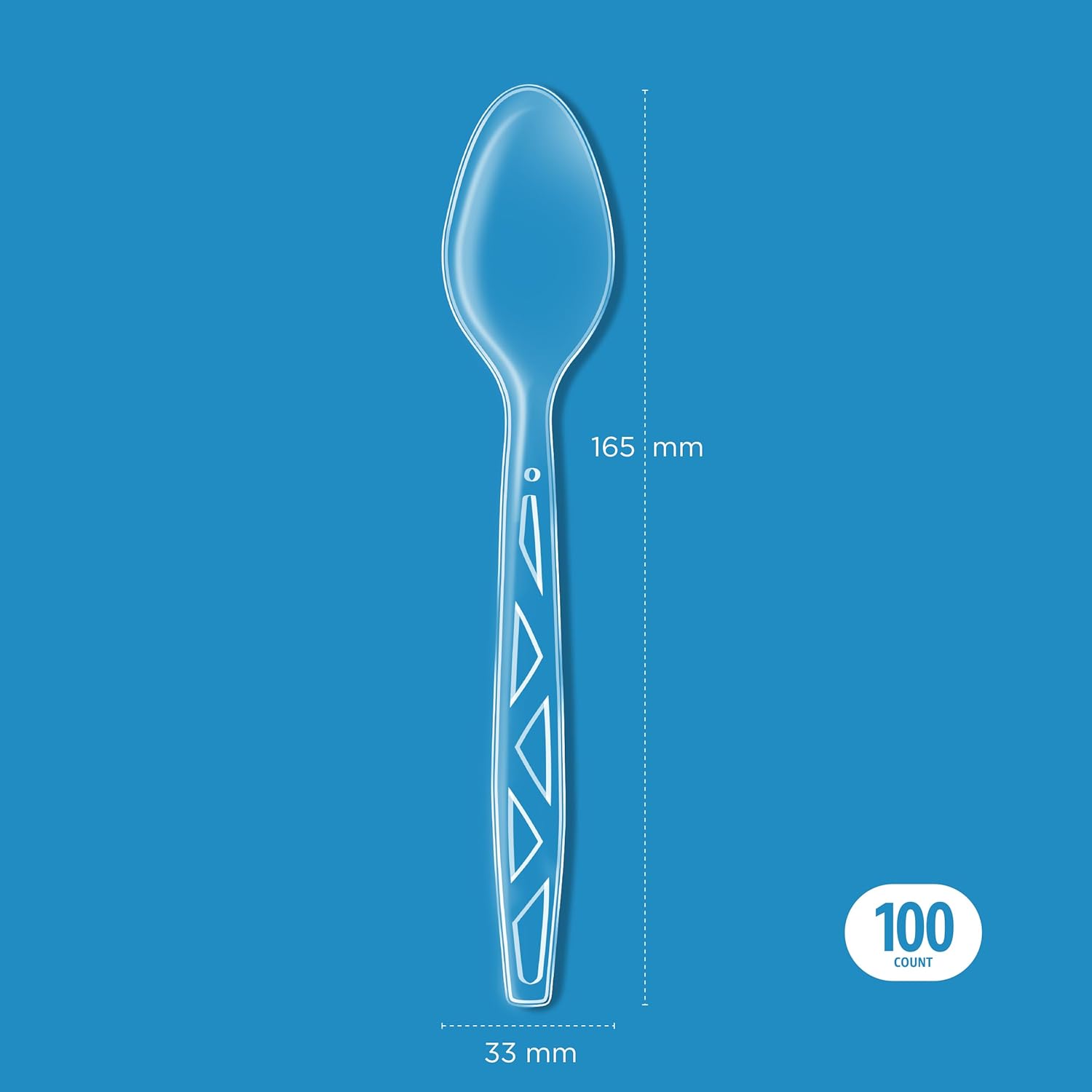 Amazon Basics Disposable Clear TLastic Spoons, Premium Quality, 100 Count, Large Pack