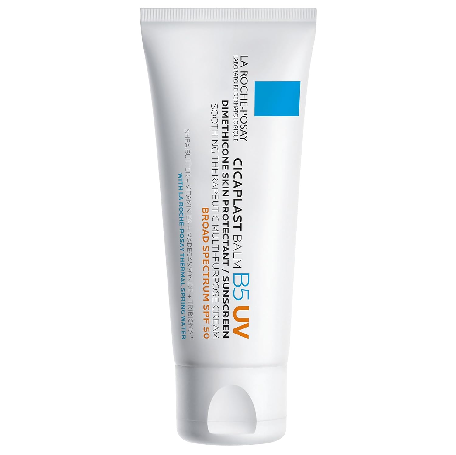 La Roche-Posay CicaTLast Balm B5 UV SPF 50, Vitamin B5 + Shea Butter + Tribioma + Madecassoside + Zinc Oxide Sunscreen, Post Treatment Skin Protectant With SPF, Multi-Purpose Cream For Dry Skin