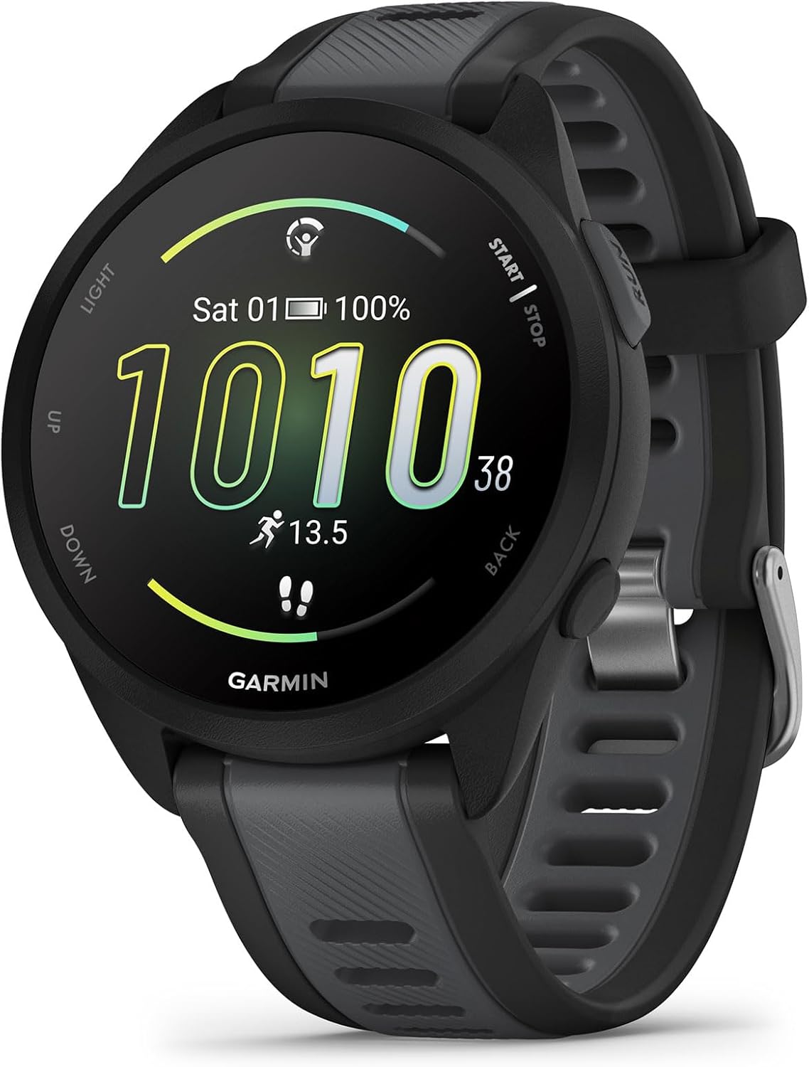 Garmin Forerunner 165, Running Smartwatch, Colorful AMOLED DisTLay, Training Metrics and Recovery Insights, Black