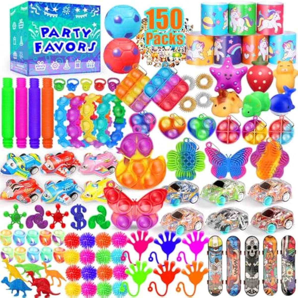 4-8, 150-pack fidget toys bulk for kids 8-12, classroom treasure box toys and stocking stuffers