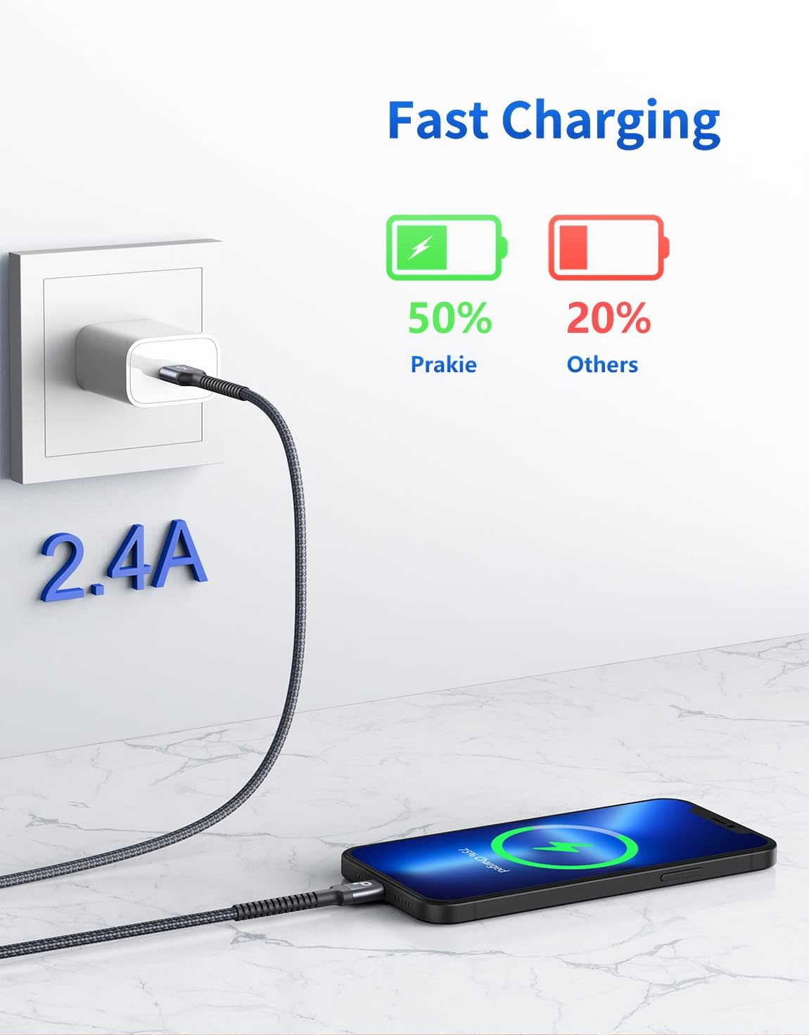 iPhone Charger Cable 2Pack 6FT, Nylon Braided Lightning Cable, [ApTLe MFi Certified] Fast Charging iPhone Charger Cord Compatible with iPhone 14 13 12 11 Pro Max XR XS X 8 7 6 TLus iPad and More