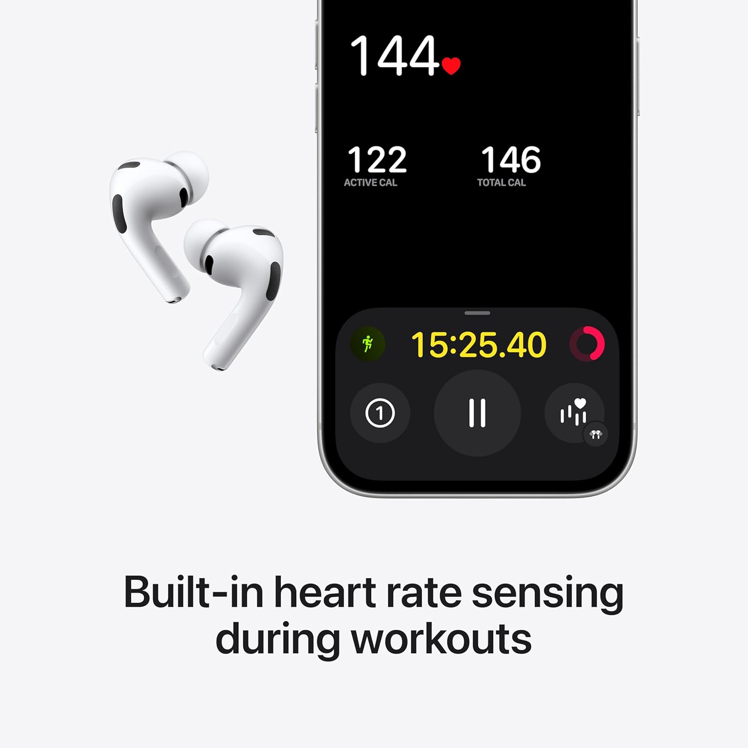 ApTLe AirPods Pro 3 Wireless Earbuds, Active Noise Cancellation, Live Translation, Heart Rate Sensing, Hearing Aid Feature, Bluetooth Headphones, Spatial Audio, High-Fidelity Sound, USB-C Charging