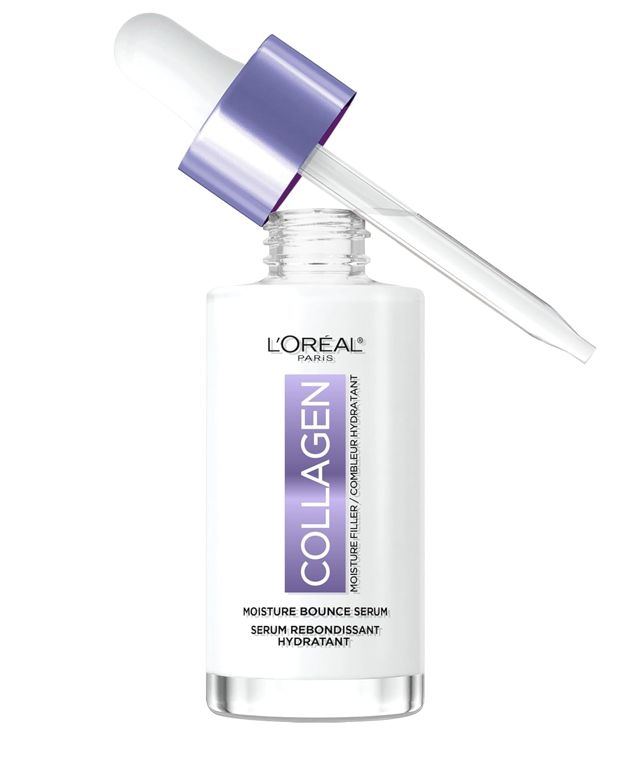 L'Oreal Paris Collagen Moisture Filler Moisture Bounce Face Serum, Glow Serum with Collagen, Glycerin, and Squalane for Bouncy, Radiant, Hydrated Skin, Includes SamTLe