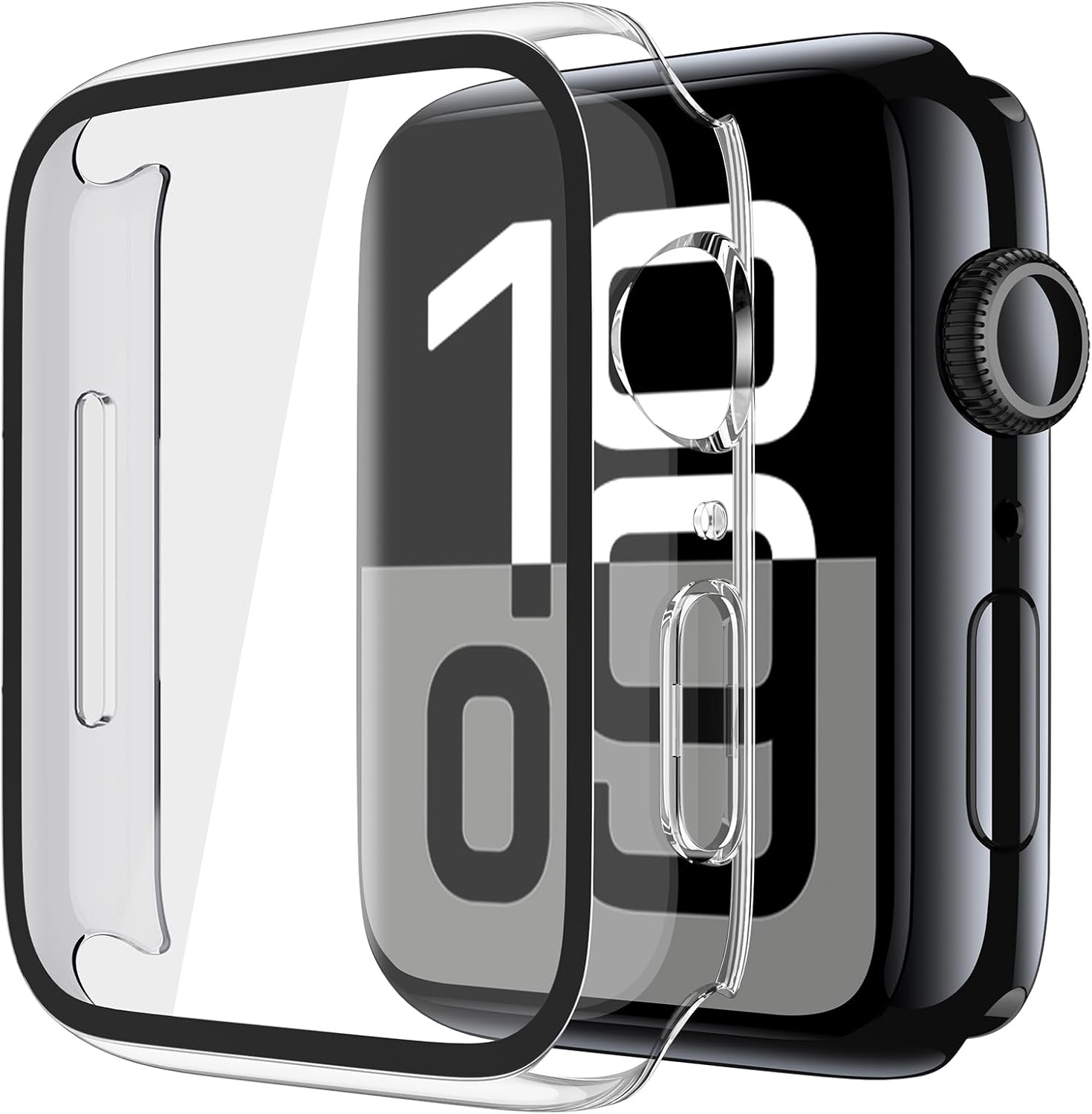 Misxi tempered glass case for Apple Watch Series 7 (2021) 46mm and Series 6 watch