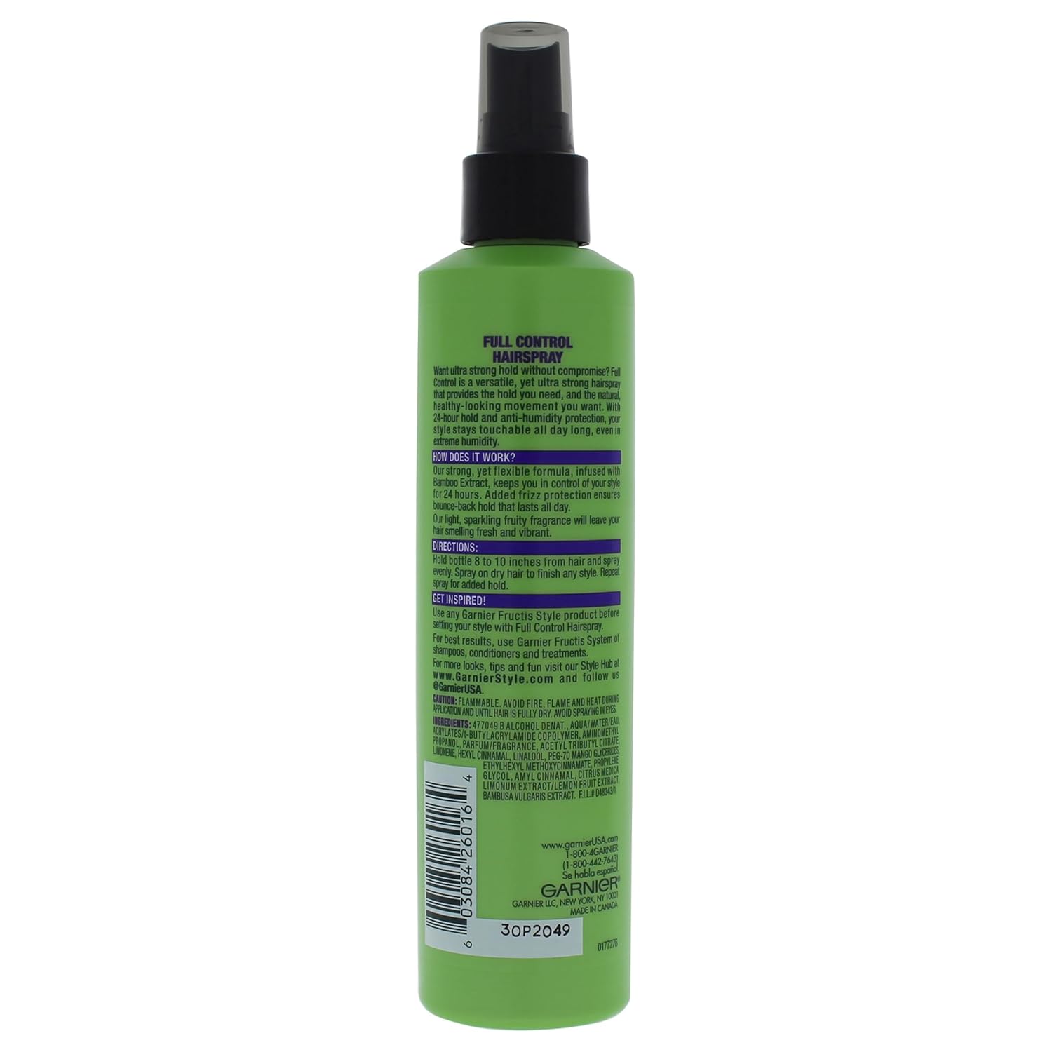 Garnier Fructis Style Full Control Anti-Humidity Hairspray, Non-Aerosol, 8.5 Fl Oz, 1 Count (Packaging May Vary)