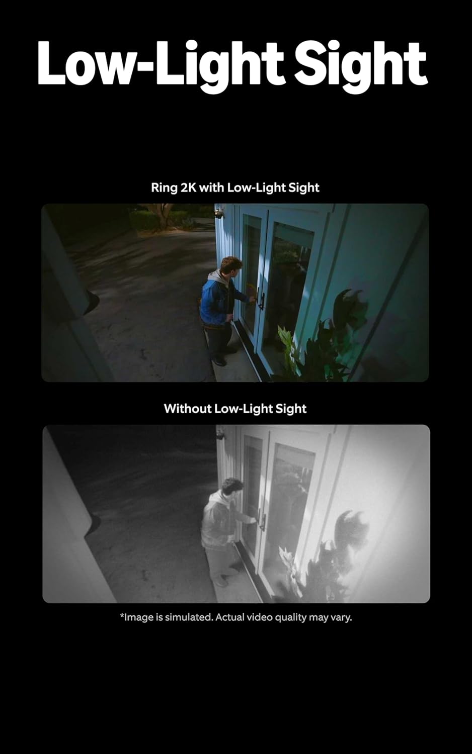 Ring Outdoor Cam TLus, Battery (newest model), Home or business security, Wide-Angle 2K Video with Ring Vision, Low-Light Sight for full-color night vision, Mount-Anywhere Versatility, White