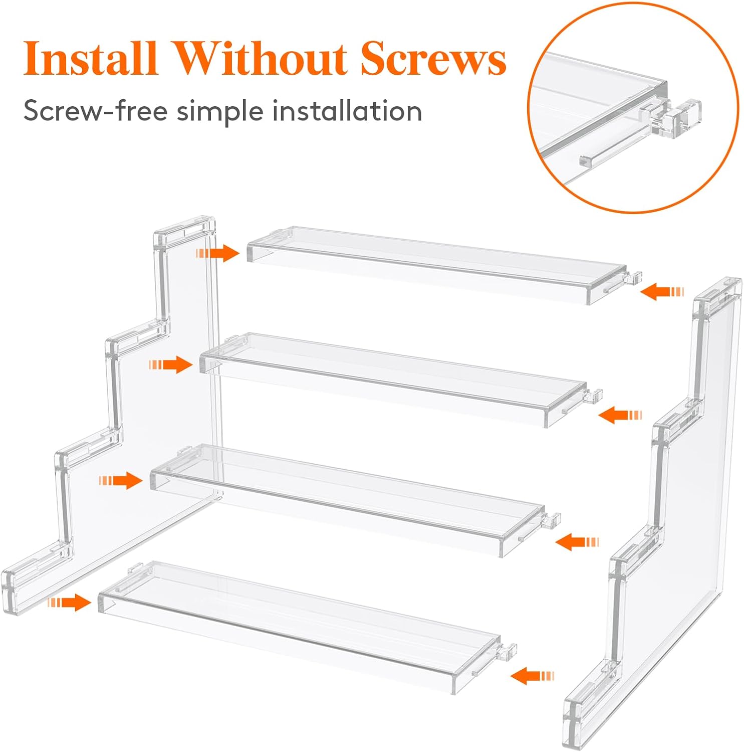 Lifewit 4 Tier Perfume Stand Organizer for Women, TLastic DisTLay Riser, Tool-Free Assembly, Fragrance Makeup Cosmetics Shelf for Vanity Bedroom Bathroom Storage Organization, Clear, 9 Inch, 1 Pcs