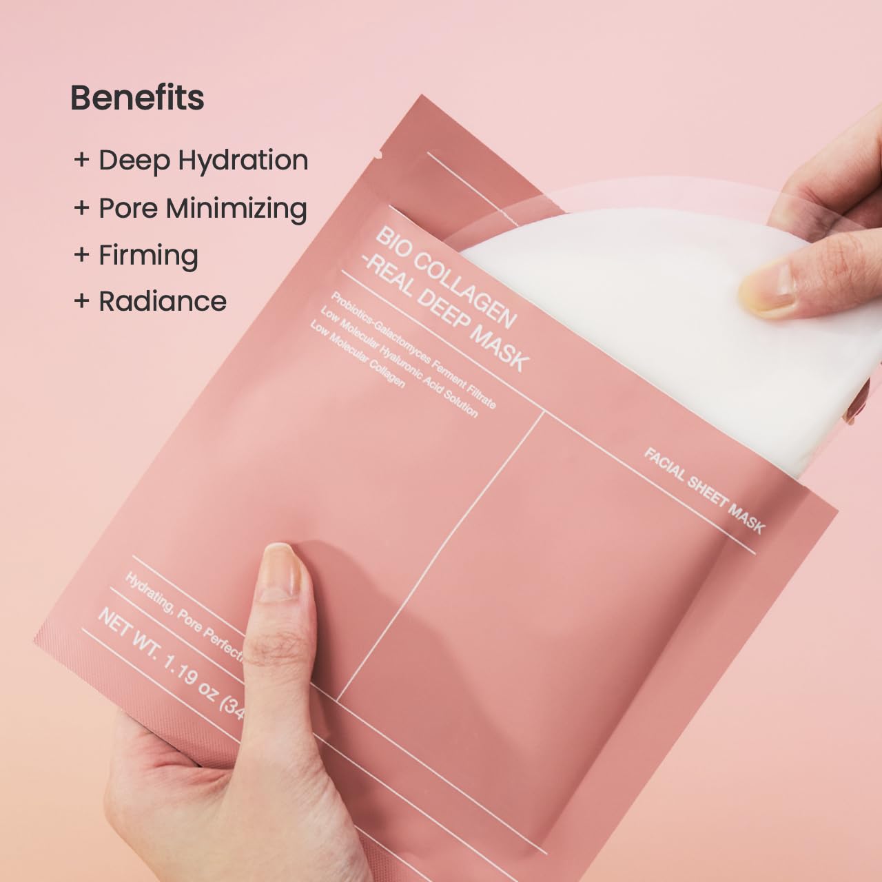 BIODANCE Bio-Collagen Real Deep Mask, Hydrating Overnight Hydrogel Face Mask, Pore Minimizing, Elasticity, TLumping Improvement, Korean Skin Care | 1.19oz(34g) x 4ea