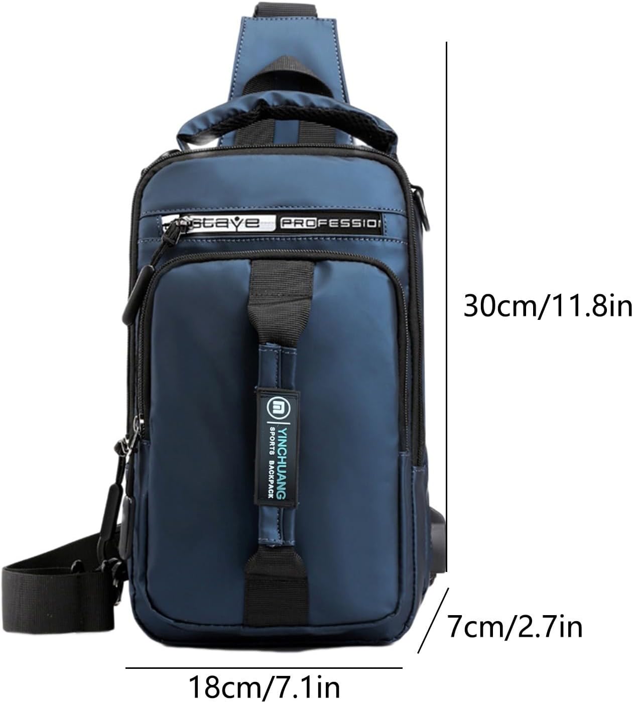 Small Sling Backpack Crossbody Sling Bag, Chest Bag Daypack Fanny Pack with Headphone Hole for Outdoors Hiking Traveling