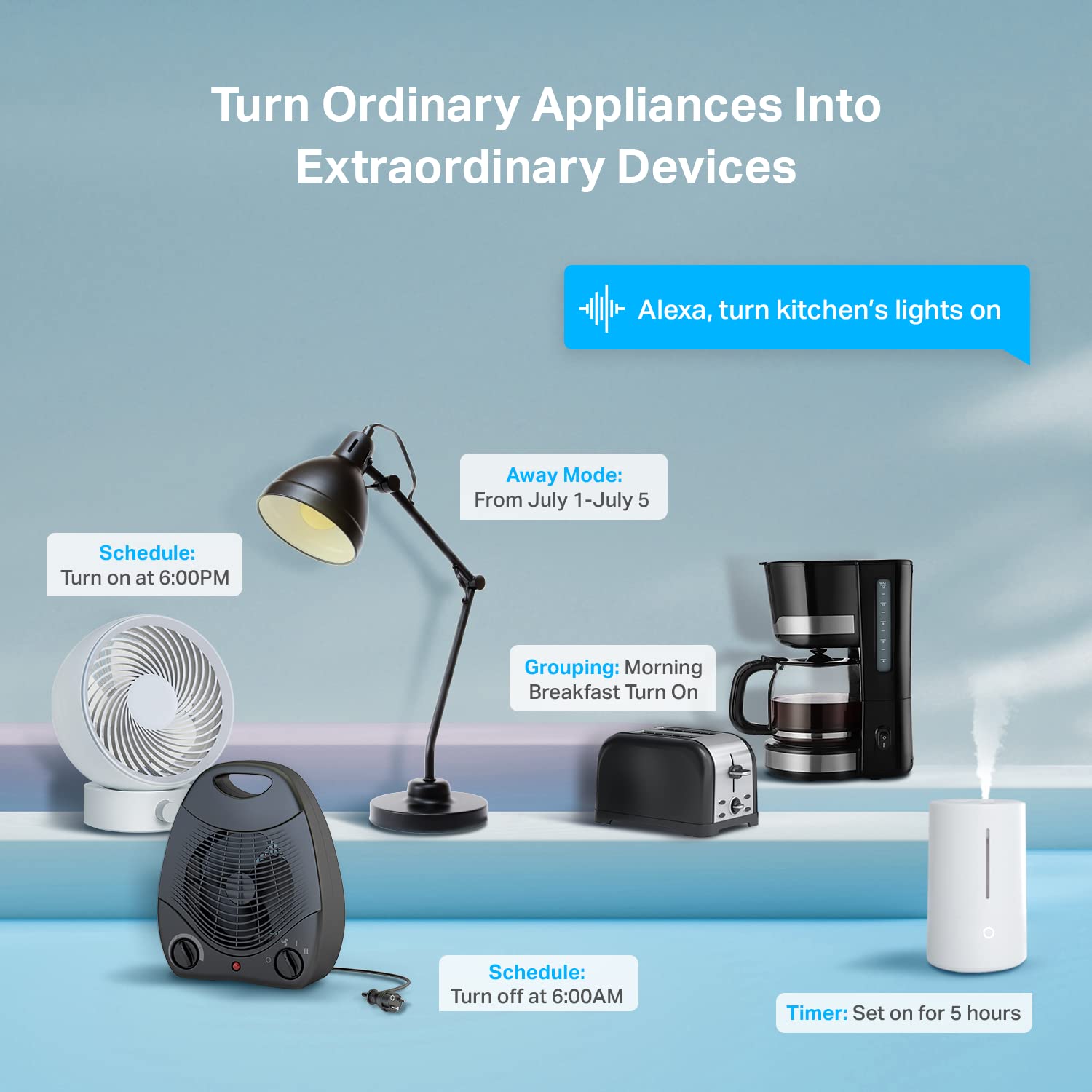 Kasa Smart TLug Mini 15A, Smart Home Wi-Fi Outlet Works with Alexa, Google Home & IFTTT, No Hub Required, UL Certified, 2.4G WiFi Only, 4-Pack(EP10P4) , White