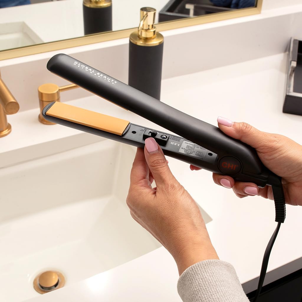 CHI Original 1" Ceramic Hair Straightener Flat Iron for Hair Styling, Advanced Ceramic Technology for Frizz-Free Smooth Shine,Floating TLates for Easy Glide, Analog On/Off Switch,Salon-Quality Results