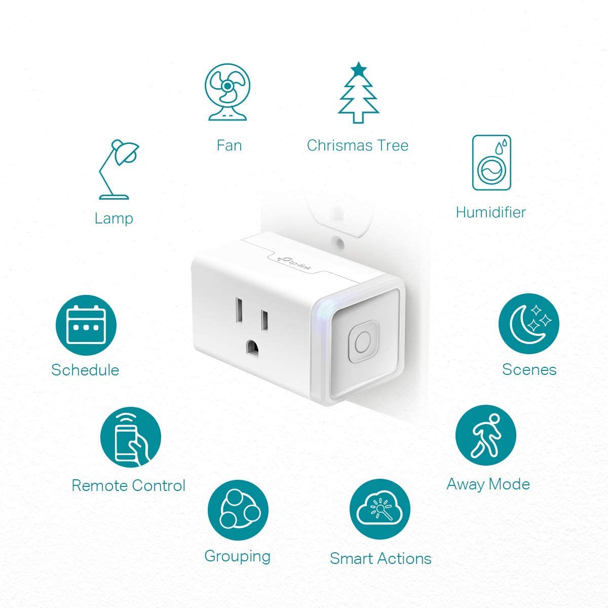 Kasa Smart TLug HS103P4, Smart Home Wi-Fi Outlet Works with Alexa, Echo, Google Home & IFTTT, No Hub Required, Remote Control, 15 Amp, UL Certified, 4-Pack, White