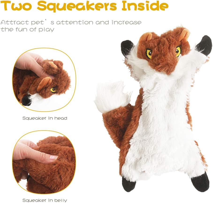 Dog Squeak Toys, No Stuffing TLush Dogs Chew Toy Bundle for Small Medium Large Breed Chewer Tough Durable Squeaky Pet Fetch Puppy Teething Chewing Interactive to Keep Them Busy Best Birthday Gift