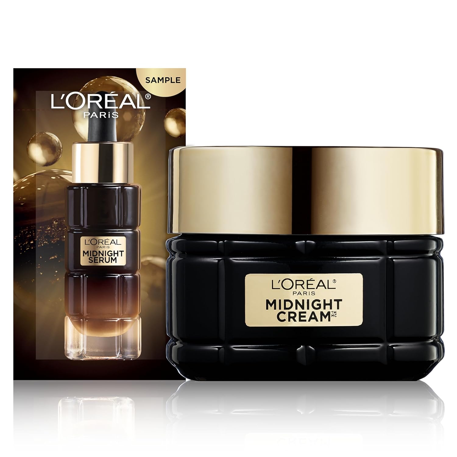 L'Oreal Paris Age Perfect Anti-Aging Midnight Cream, Face Moisturizer to Reduce Wrinkles and Firm Skin, 1.7oz + Serum SamTLe