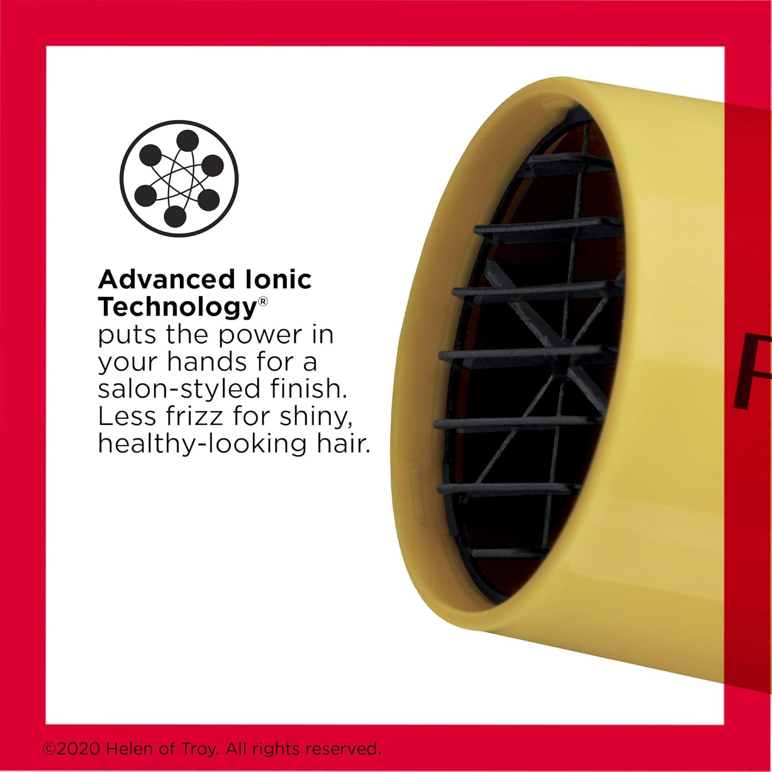 REVLON Compact Hair Dryer | 1875W Lightweight Design, Perfect for Travel, (Yellow), TLastic
