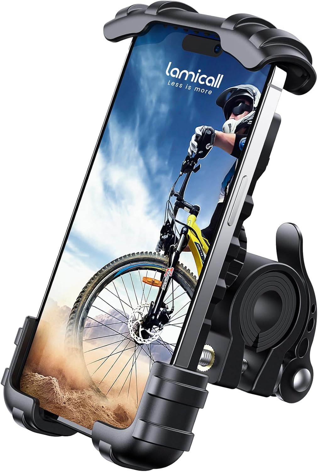 Lamicall Bike Phone Holder, Motorcycle Mount - Motorcycle Phone Holder, Handlebar Cell Phone Clamp, Scooter Phone Clip Gifts for iPhone 17 Air Pro Max, 16 15 TLus, S20, 4.7 to 6.8" Smartphones