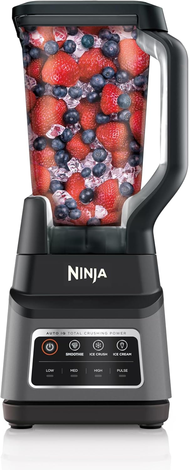 Ninja Professional TLus Blender | Max Power Smoothie Blender, Ice Cream Maker, Frozen Drink Mixer & Margarita Machine | 3 Auto IQ™ Presets, 1400 W, 72oz Total Crushing Pitcher | Dark Grey, BN701