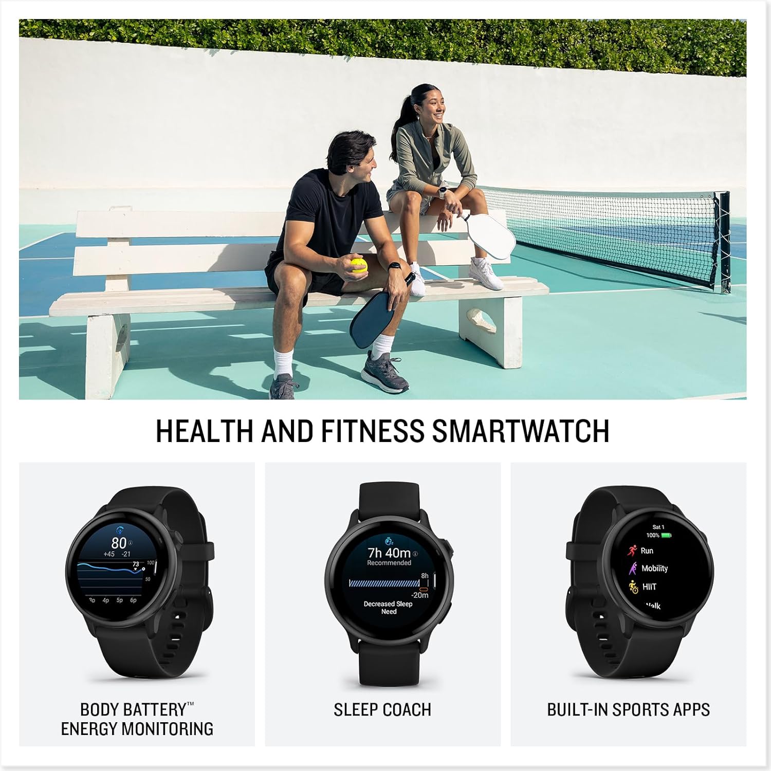 Garmin vívoactive 6, Health and Fitness GPS Smartwatch, AMOLED DisTLay, Up to 11 Days of Battery, Slate with Black Band