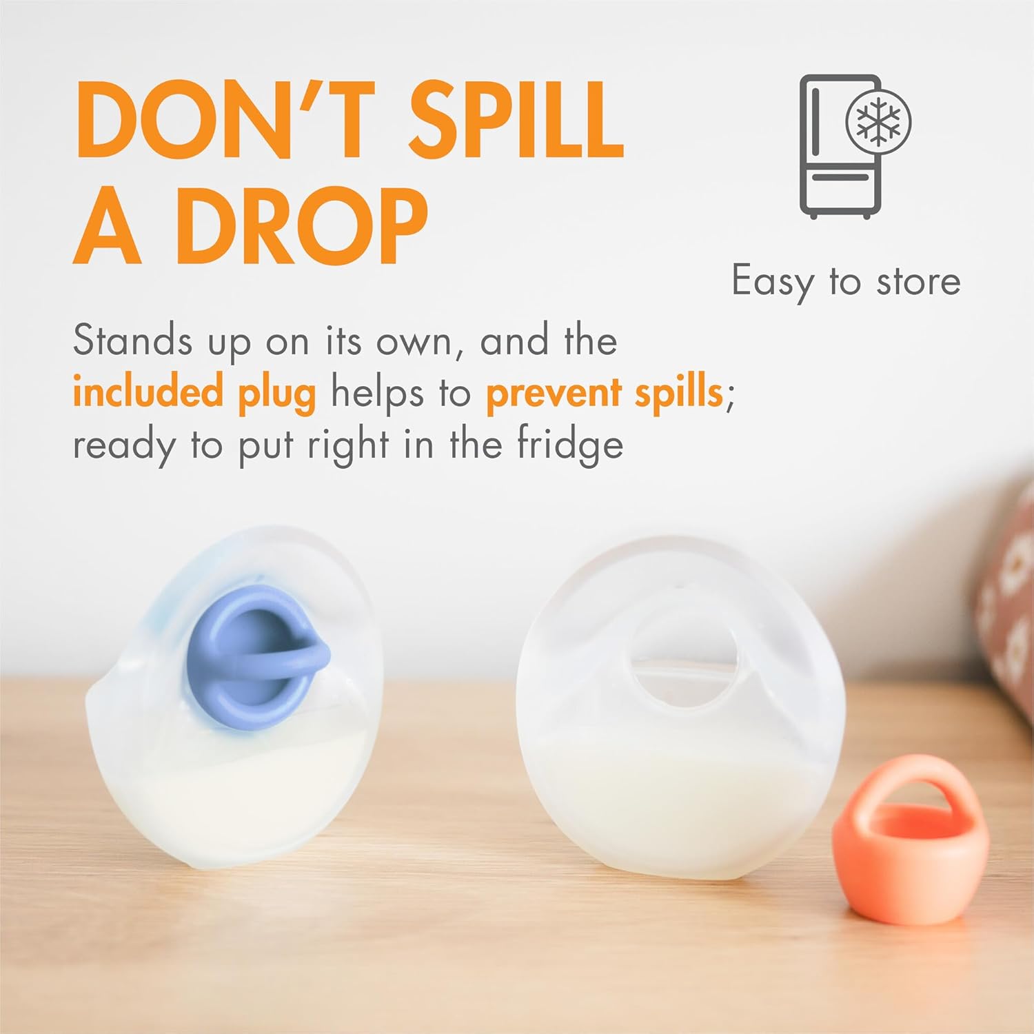 Boon Trove Silicone Manual Breast Pump Set - Hands Free Breast Milk Collector - Includes Polyester Travel Pouch - Breastfeeding Essentials - 2 Count