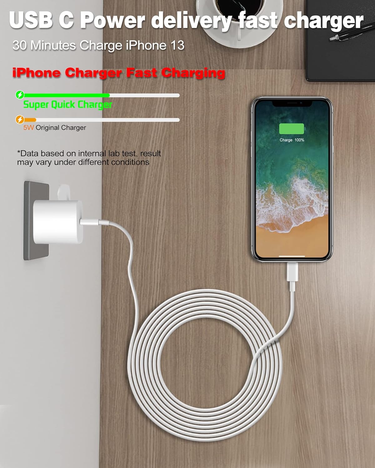 iPhone Fast Charger,ApTLe Charger Super Quick iPhone Charger Fast Charging,2Pack 10FT Long Type-C to Lightning Cable Cord USB C Wall Charger Block Adapter for iPhone 14 13 12 11/13Pro Max/12Mini/XS/XR