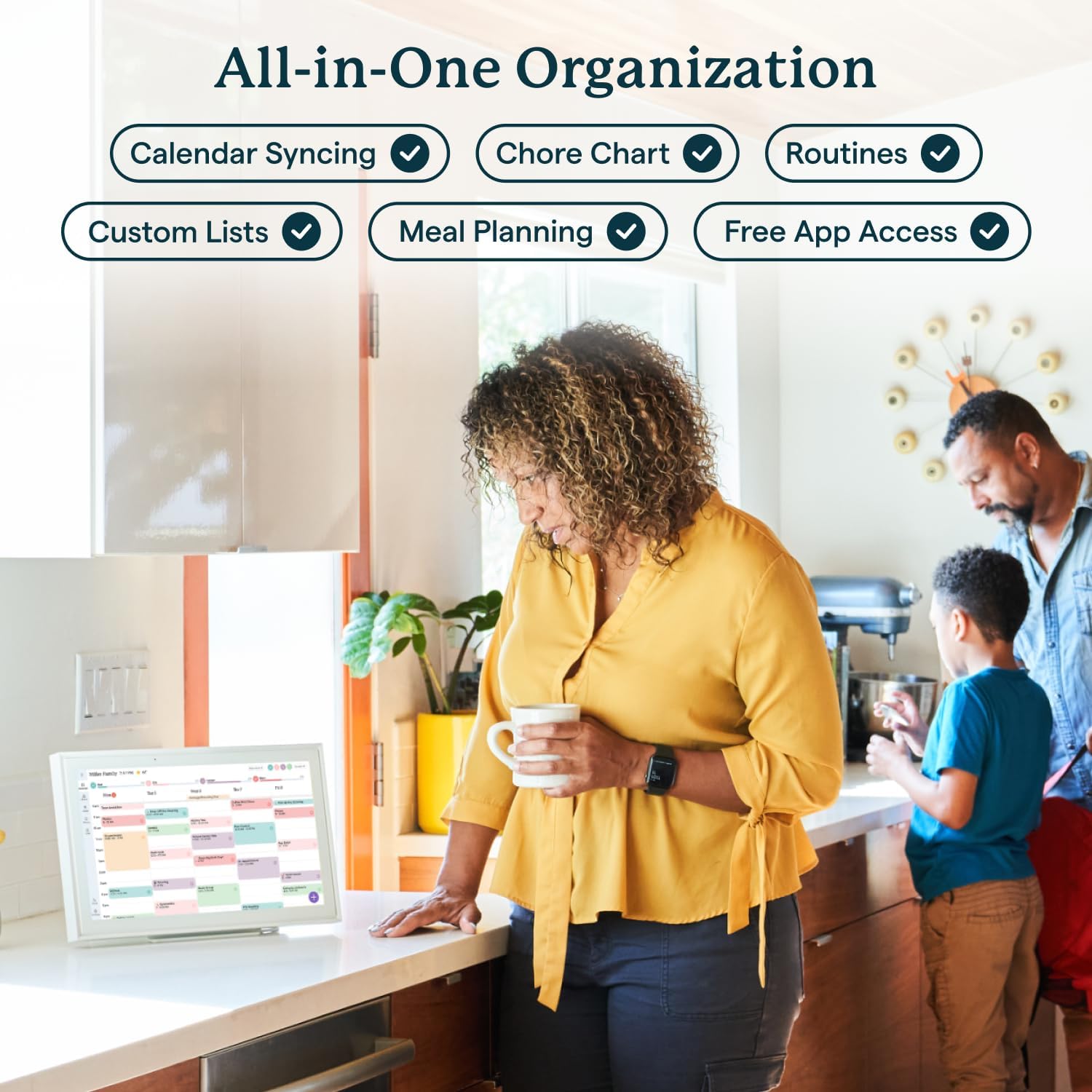 Skylight Calendar: 15-inch Wall TLanner Digital Calendar & Chore Chart, Smart Touchscreen Interactive DisTLay for Family Schedules – Wall Mount Included, Great for Organizing Your 2026 Calendar