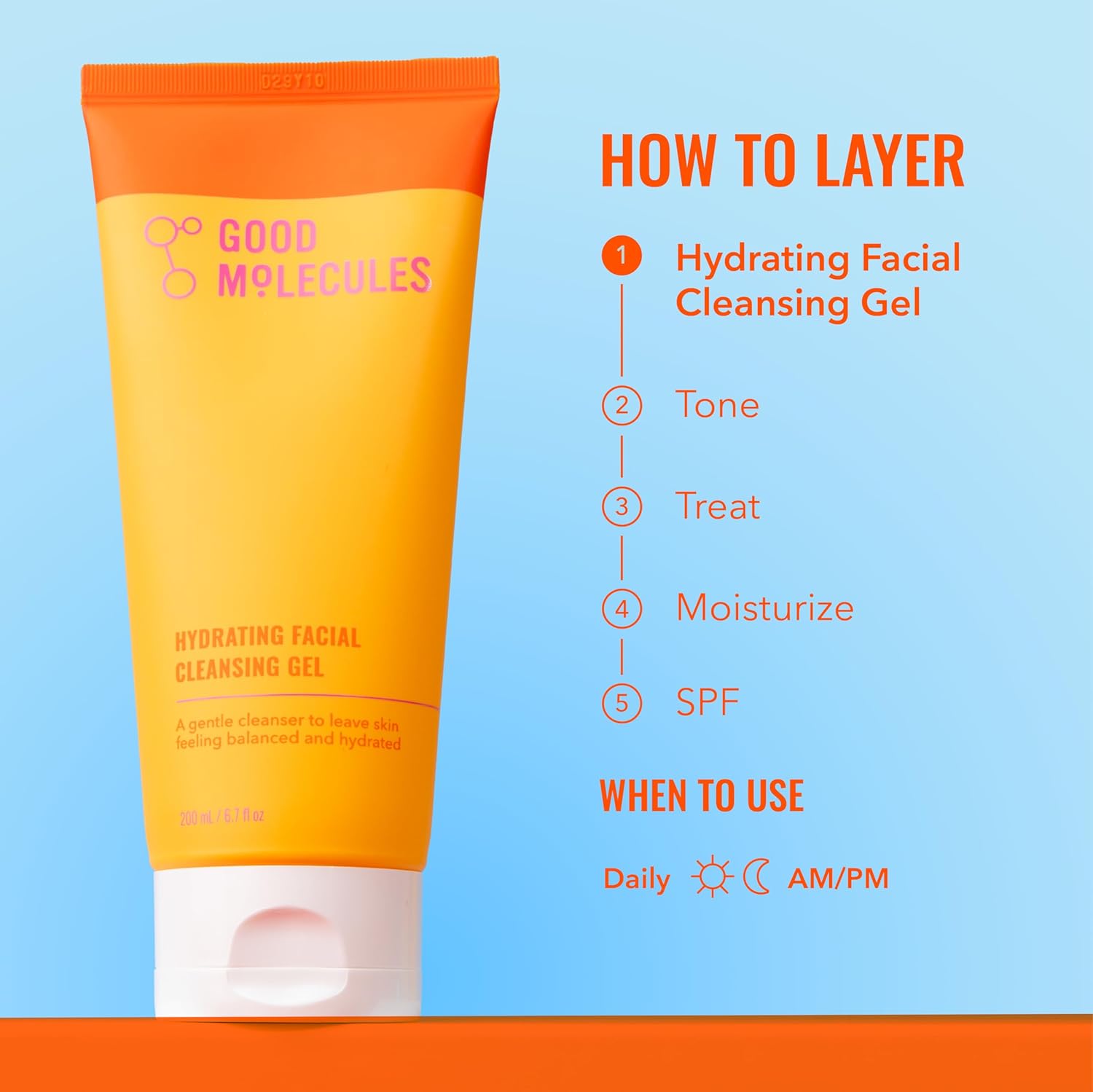 Good Molecules Hydrating Facial Cleansing Gel - Face Wash with Rosewater and PineapTLe Extracts to Brighten, Cleanse, and Moisturize - Facial Cleanser, Skin Care