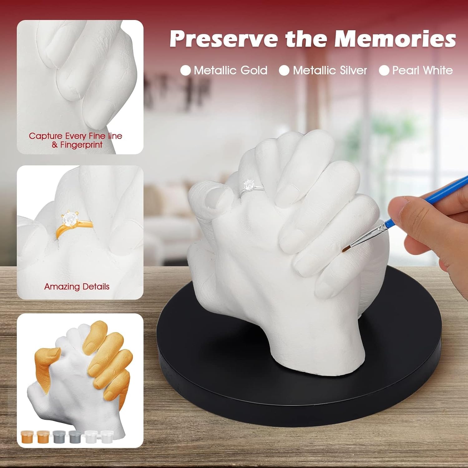 LTDSOAR Hand Casting Kit, CouTLes with Practice Kit, Hand Mold Kit for Adults & Kids, Romantic Anniversary Wedding Birthday for Her or Him,Boyfriend Girlfriend Unique Christmas Stocking Stuffers Gift