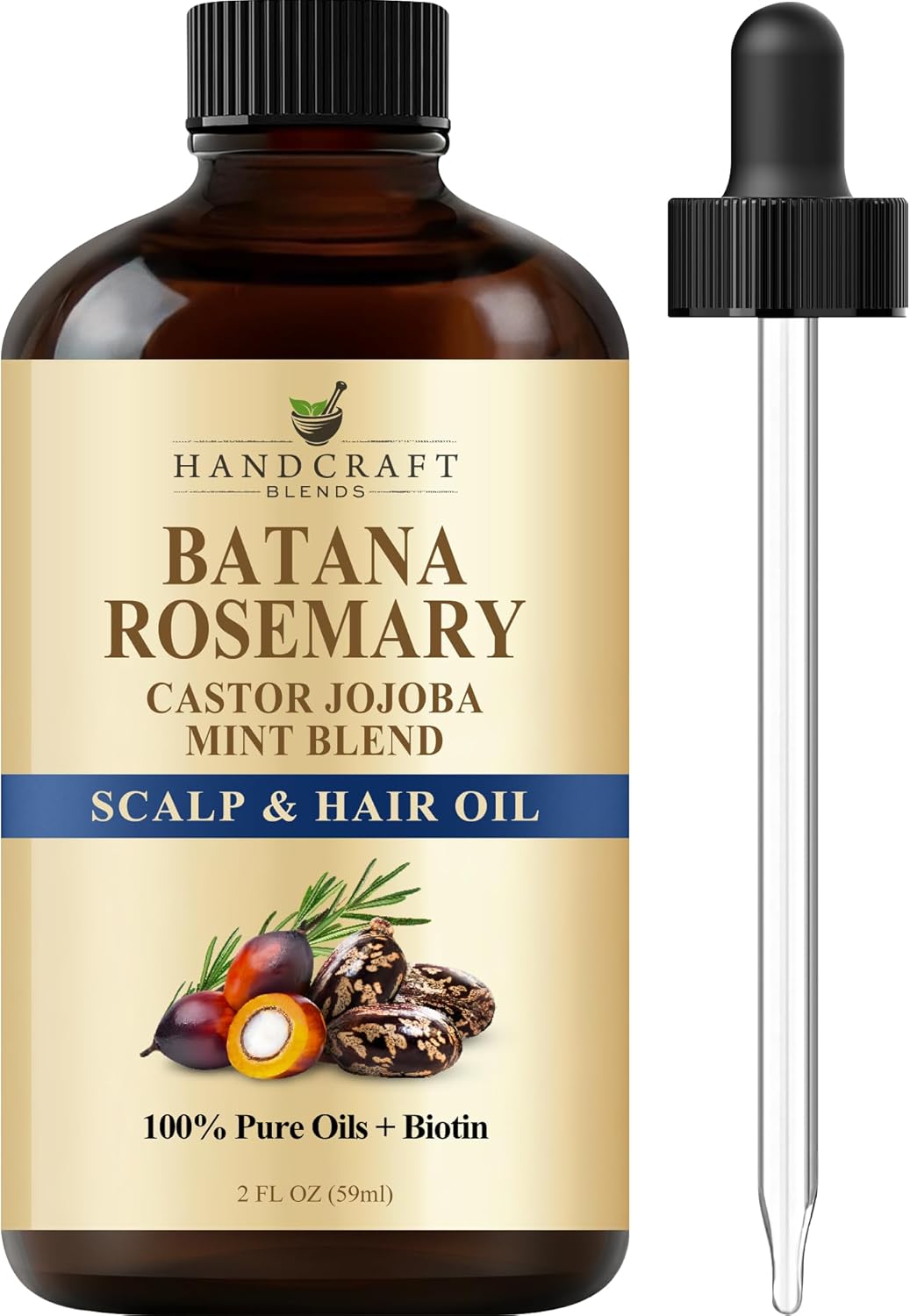 Batana & Rosemary Hair Oil – 2 Fl Oz – Scalp Treatment & Strengthening for Thinning, Dry Scalp, STLit Ends – Natural Hair Oil for Women & Men – Intensive Repair & Nourishing Formula