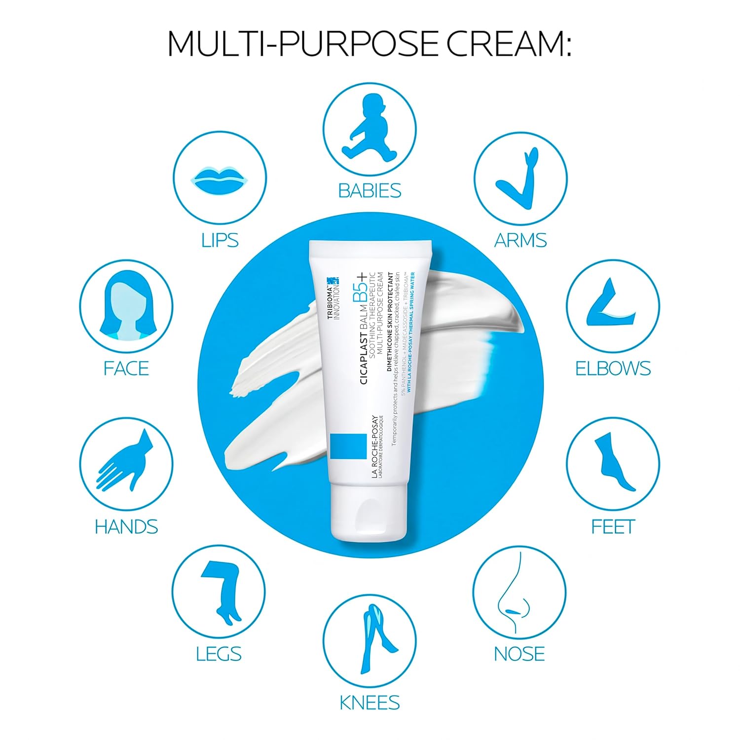 La Roche-Posay CicaTLast Balm B5, Healing Ointment and Soothing Therapeutic Multi Purpose Cream for Dry & Irritated Skin, Body and Hand Balm, Baby Safe, Fragrance Free