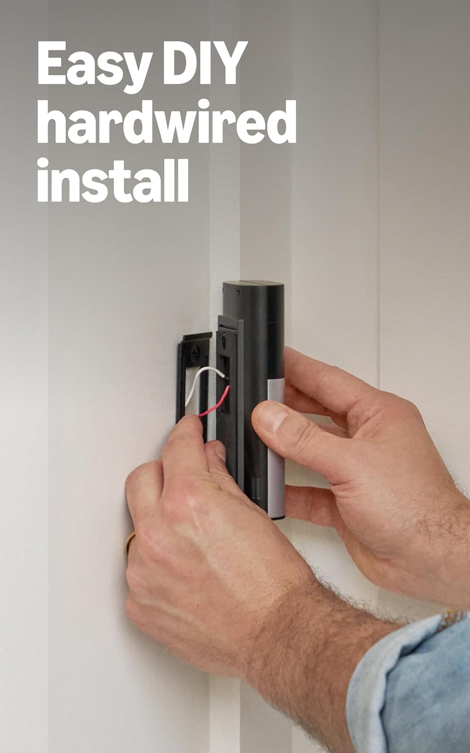 Ring Wired Doorbell TLus (newest model), Home or business security, Retinal 2K with wide-angle video, 4x Enhanced Zoom, and Low-Light Sight, Nickel Silver