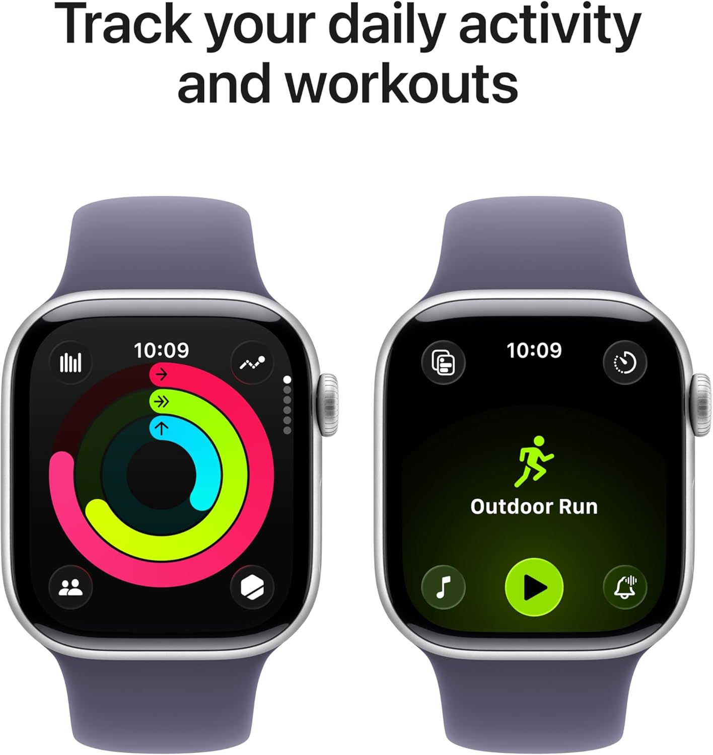 Apple Watch Series 11 [GPS 42mm] Smartwatch with Silver Aluminum Case with Purple Fog Sport Band - S/M. Sleep Score, Fitness Tracker, Health Monitoring, Always-On Display, Water Resistant
