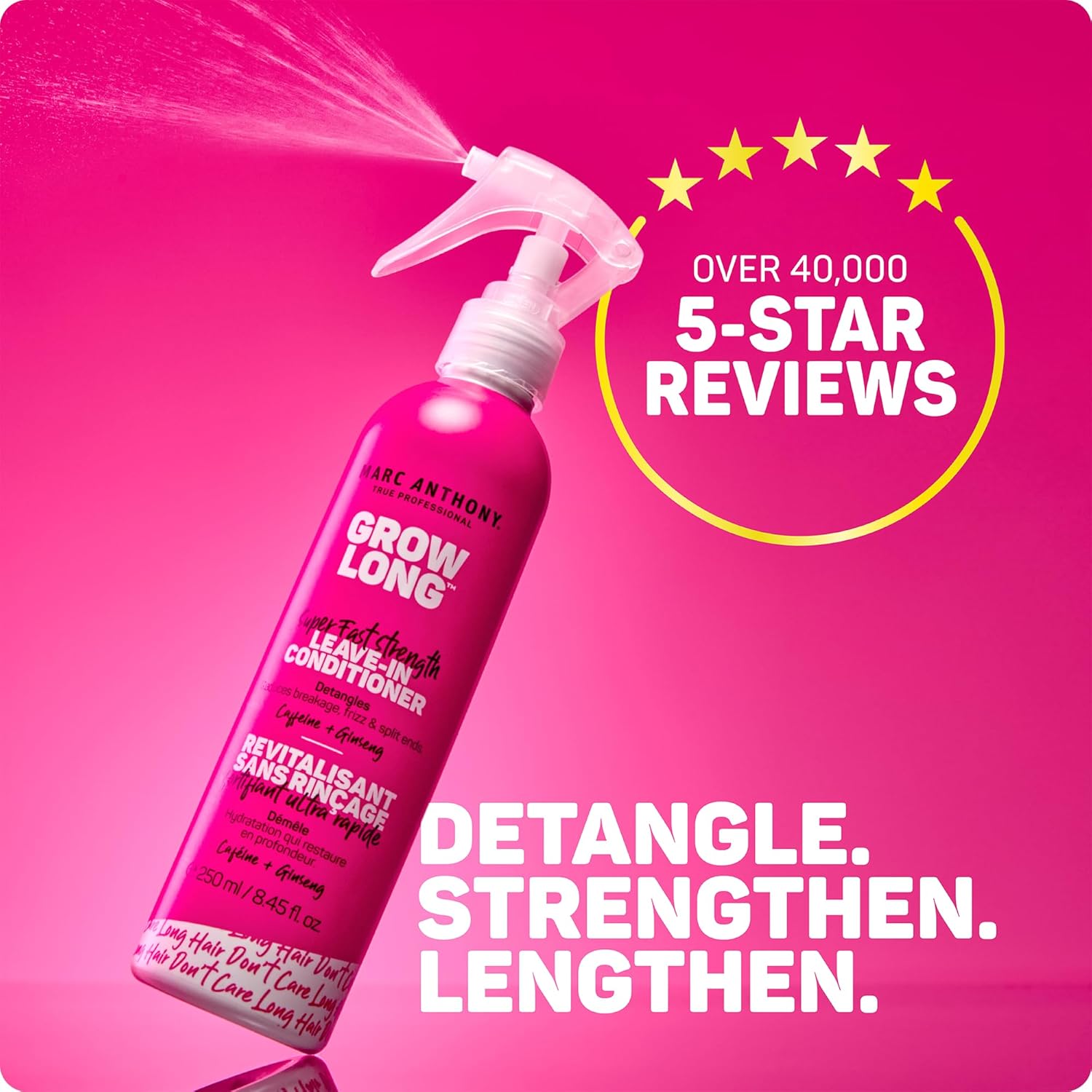 Marc Anthony Leave-In Hair Conditioner Spray for Long & Detangled Hair, Grow Long - Moisturizing & Deep Conditioning Detangler Spray with Biotin For STLit Ends, Breakage & Reduces Frizz